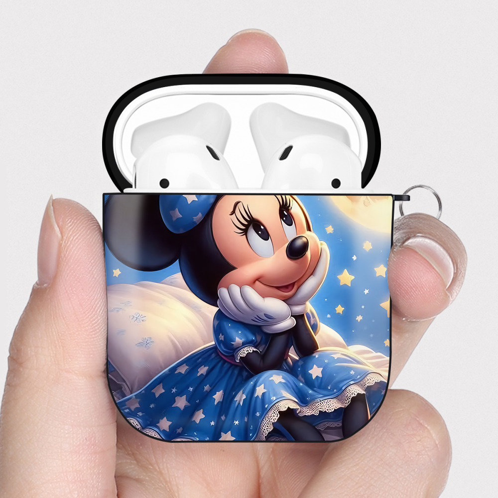 （画像用） ミッキーマウス Mickey Mouse AirPods 第2世代保護ケース ハードシェル ブラック 耐衝撃・防指紋・カラビナ付き