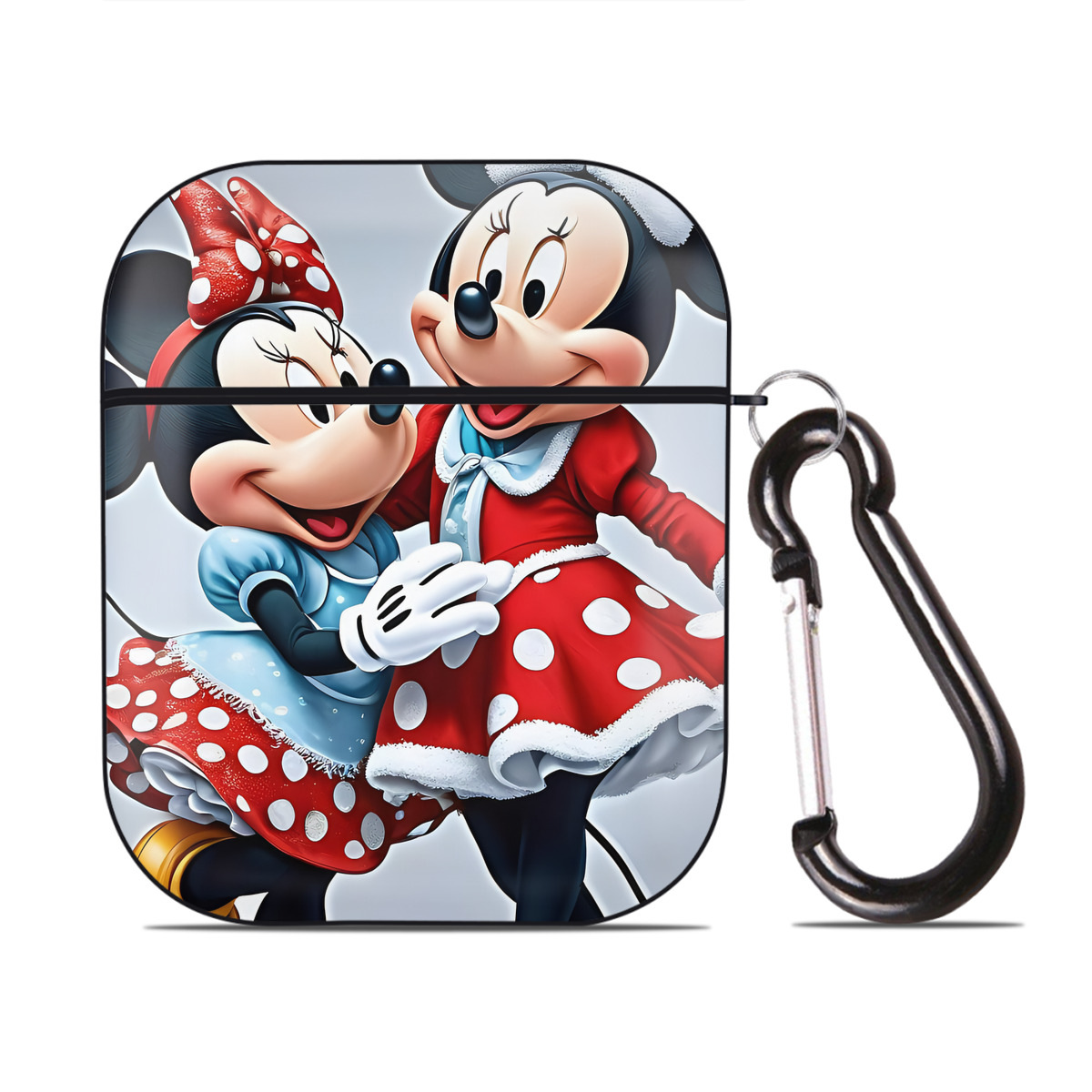（画像用） ミッキーマウス Mickey Mouse AirPods 第2世代保護ケース ハードシェル ブラック 耐衝撃・防指紋・カラビナ付き