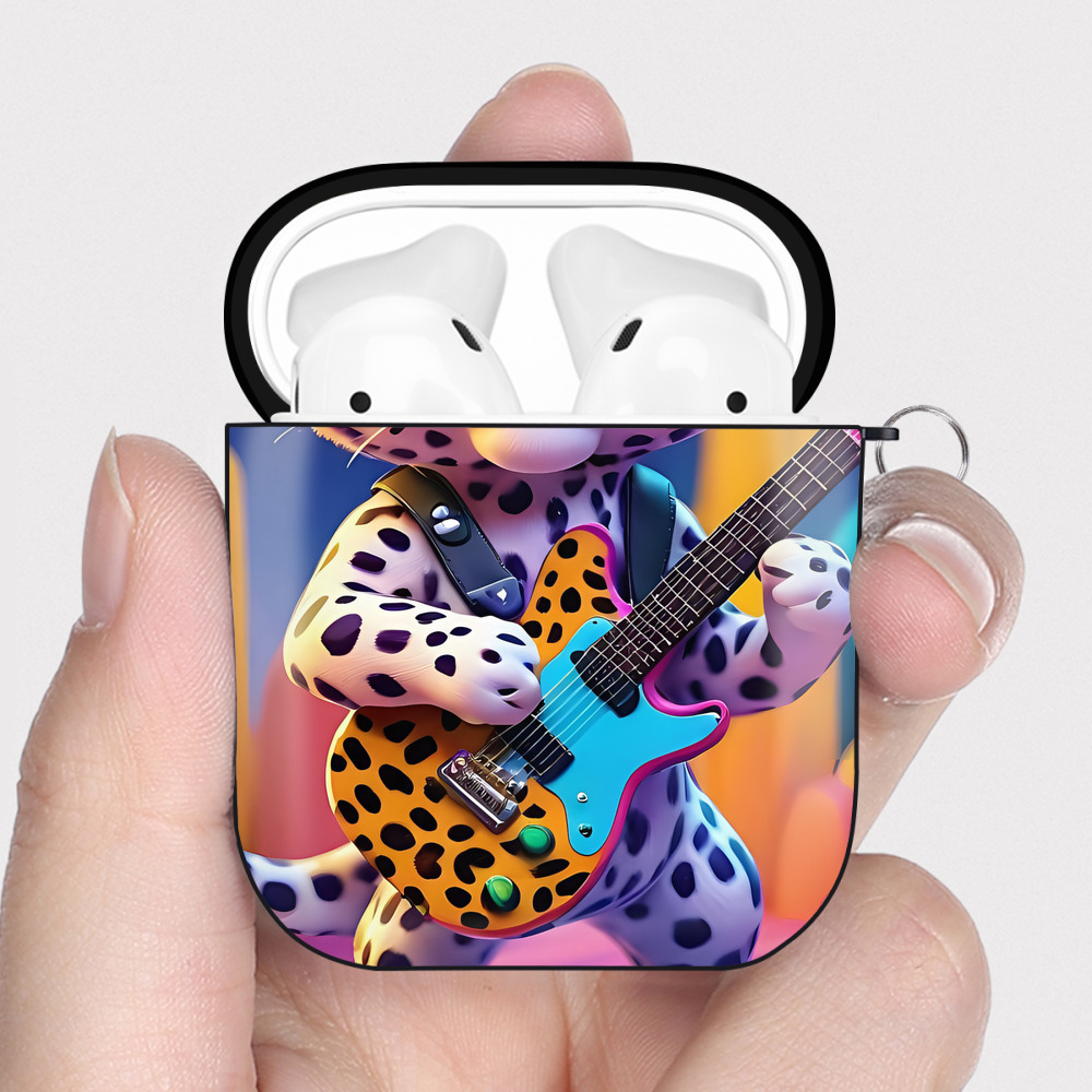 （画像用） ミッキーマウス Mickey Mouse AirPods 第2世代保護ケース ハードシェル ブラック 耐衝撃・防指紋・カラビナ付き