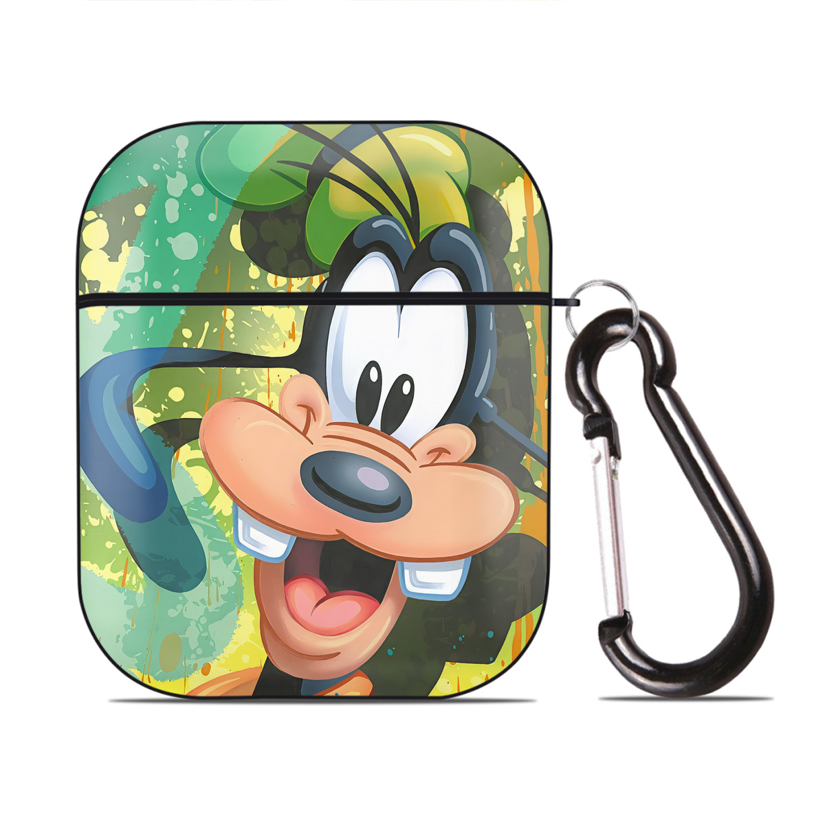 （画像用） ミッキーマウス Mickey Mouse AirPods 第2世代保護ケース ハードシェル ブラック 耐衝撃・防指紋・カラビナ付き