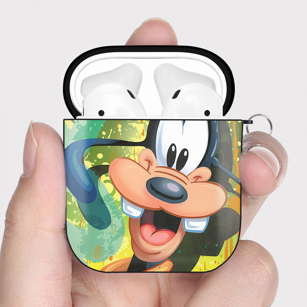 （画像用） ミッキーマウス Mickey Mouse AirPods 第2世代保護ケース ハードシェル ブラック 耐衝撃・防指紋・カラビナ付き