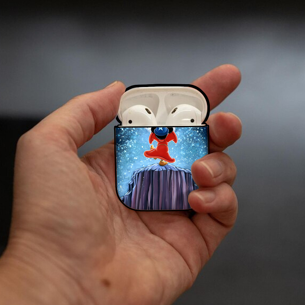 ミッキーマウス Mickey Mouse AirPods 第2世代保護ケース ハードシェル ブラック 耐衝撃・防指紋・カラビナ付き