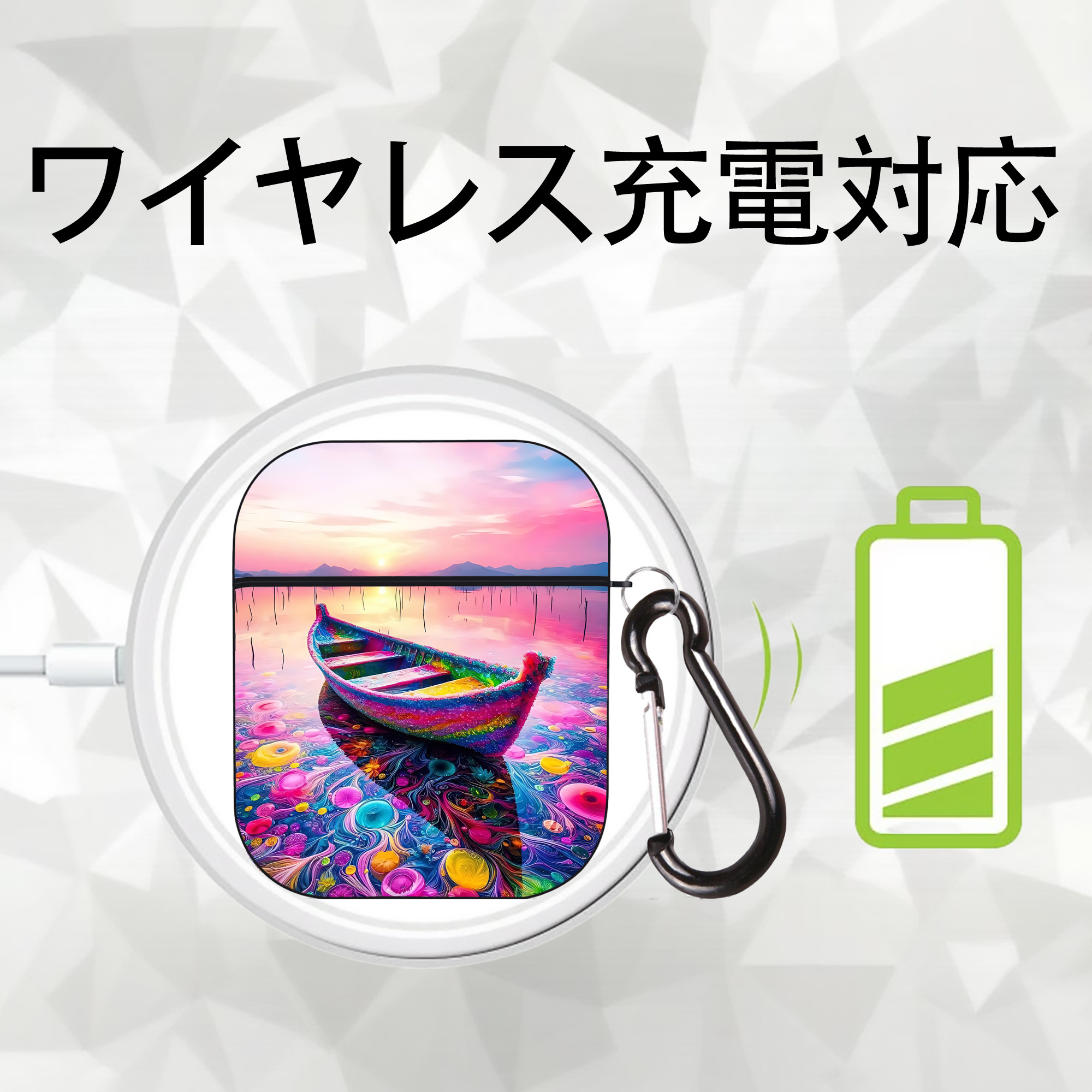 ミッキーマウス Mickey Mouse AirPods 第2世代保護ケース ハードシェル ブラック 耐衝撃・防指紋・カラビナ付き