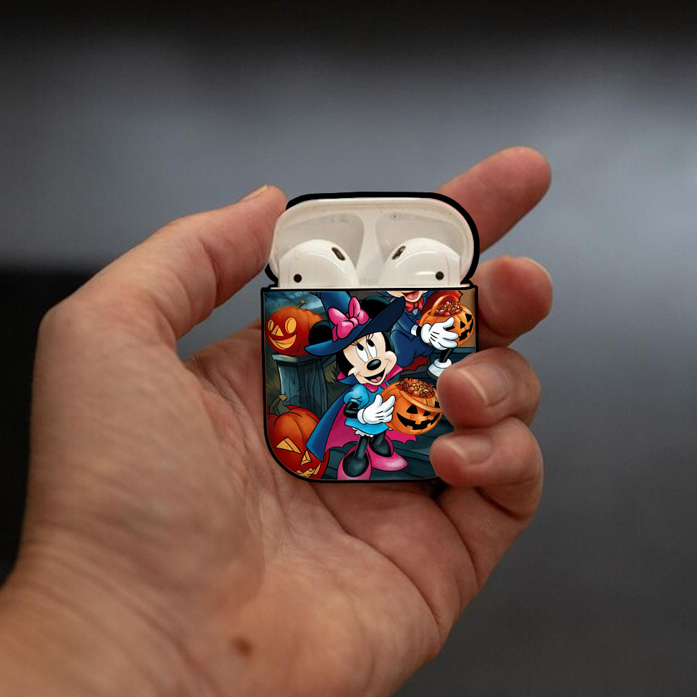 ミッキーマウス Mickey Mouse AirPods 第2世代保護ケース ハードシェル ブラック 耐衝撃・防指紋・カラビナ付き