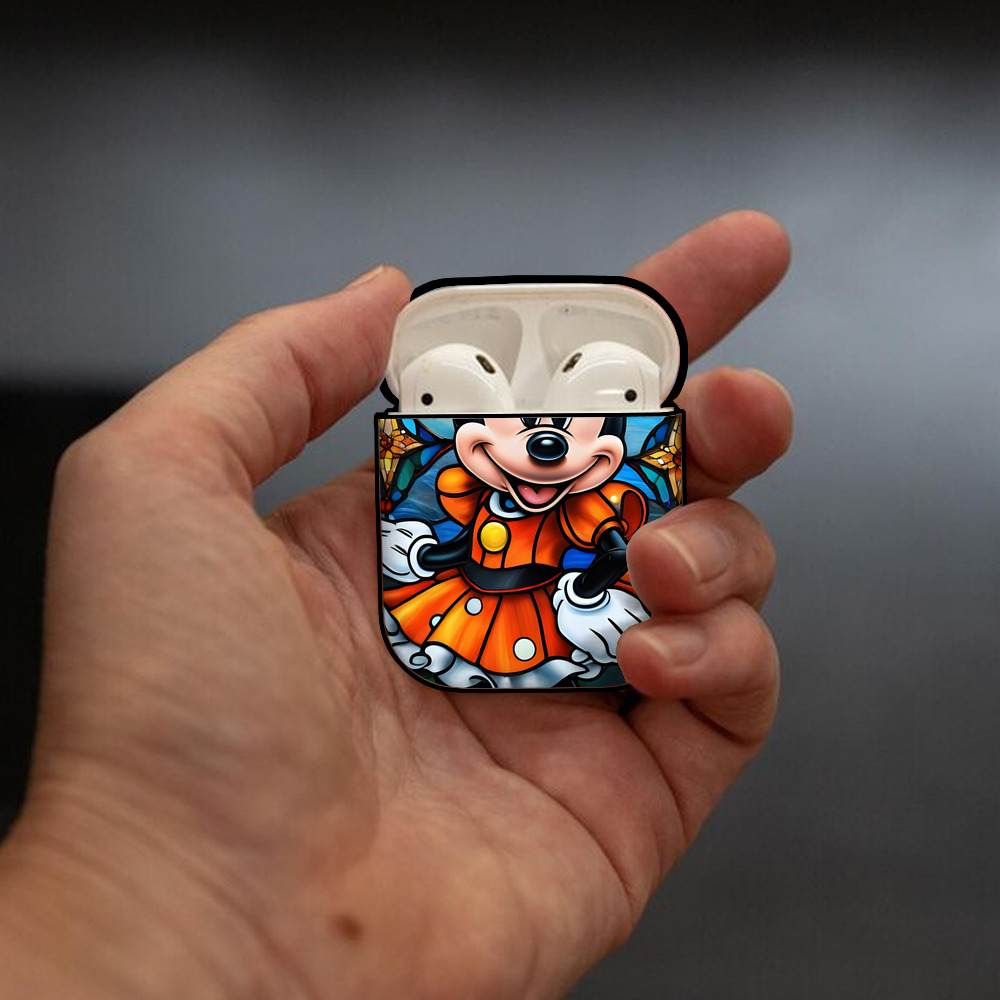ミッキーマウス Mickey Mouse AirPods 第2世代保護ケース ハードシェル ブラック 耐衝撃・防指紋・カラビナ付き