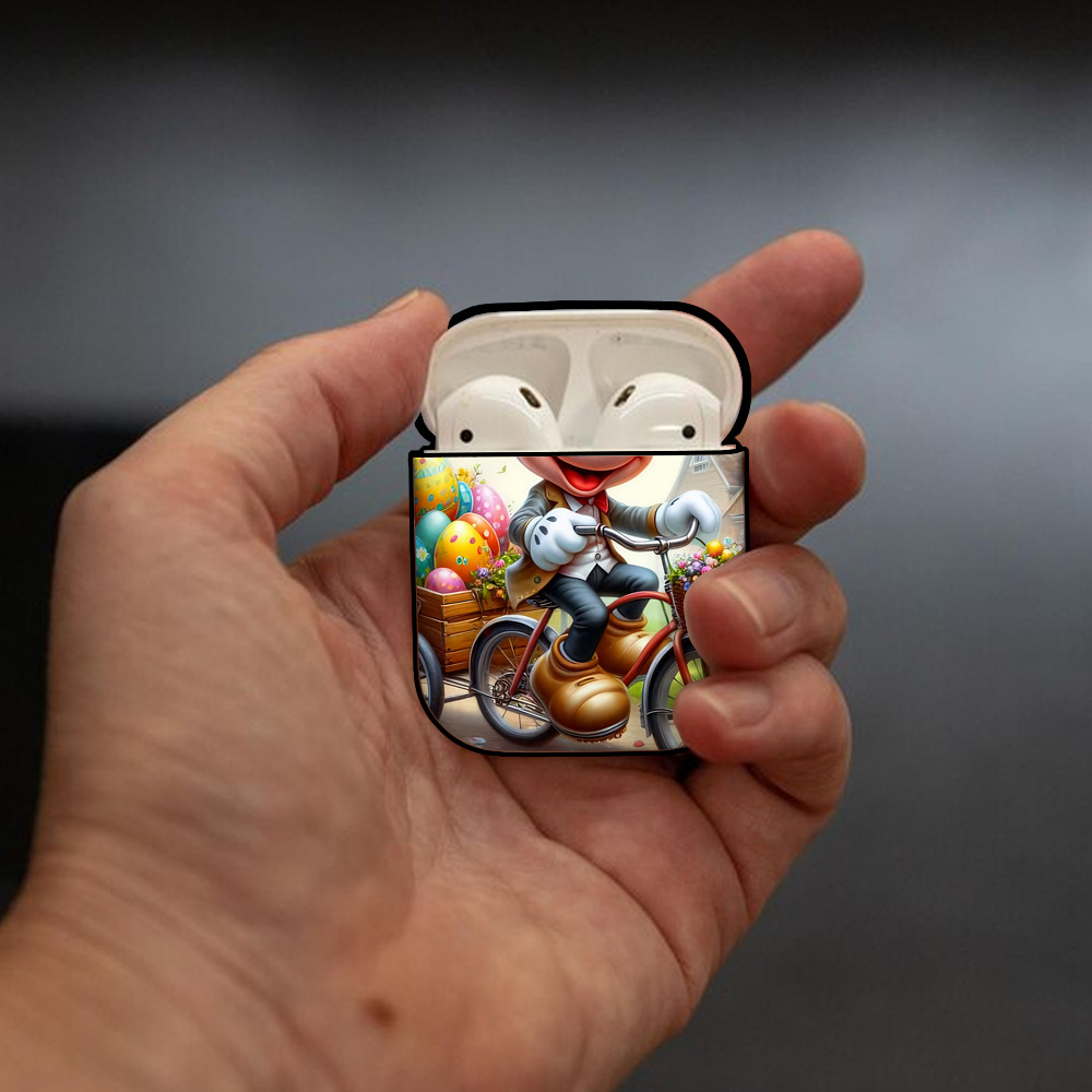 ミッキーマウス Mickey Mouse AirPods 第2世代保護ケース ハードシェル ブラック 耐衝撃・防指紋・カラビナ付き