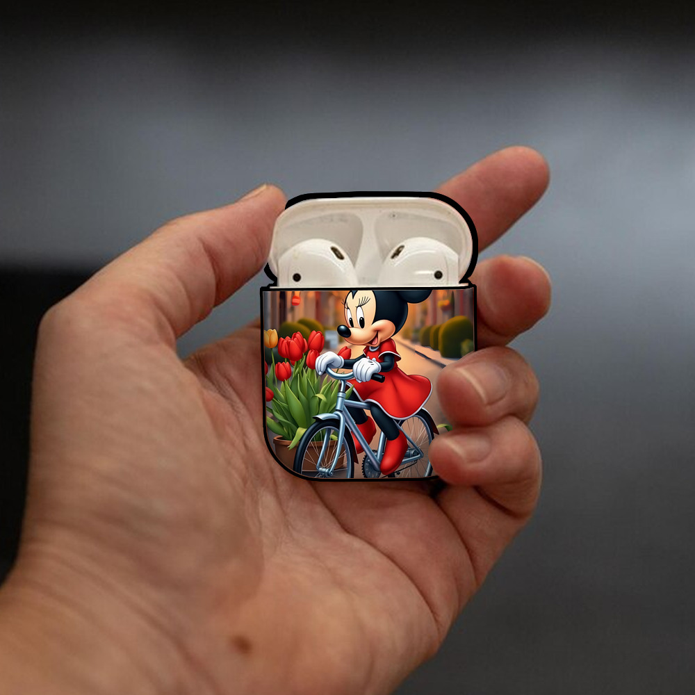 ミッキーマウス Mickey Mouse AirPods 第2世代保護ケース ハードシェル ブラック 耐衝撃・防指紋・カラビナ付き
