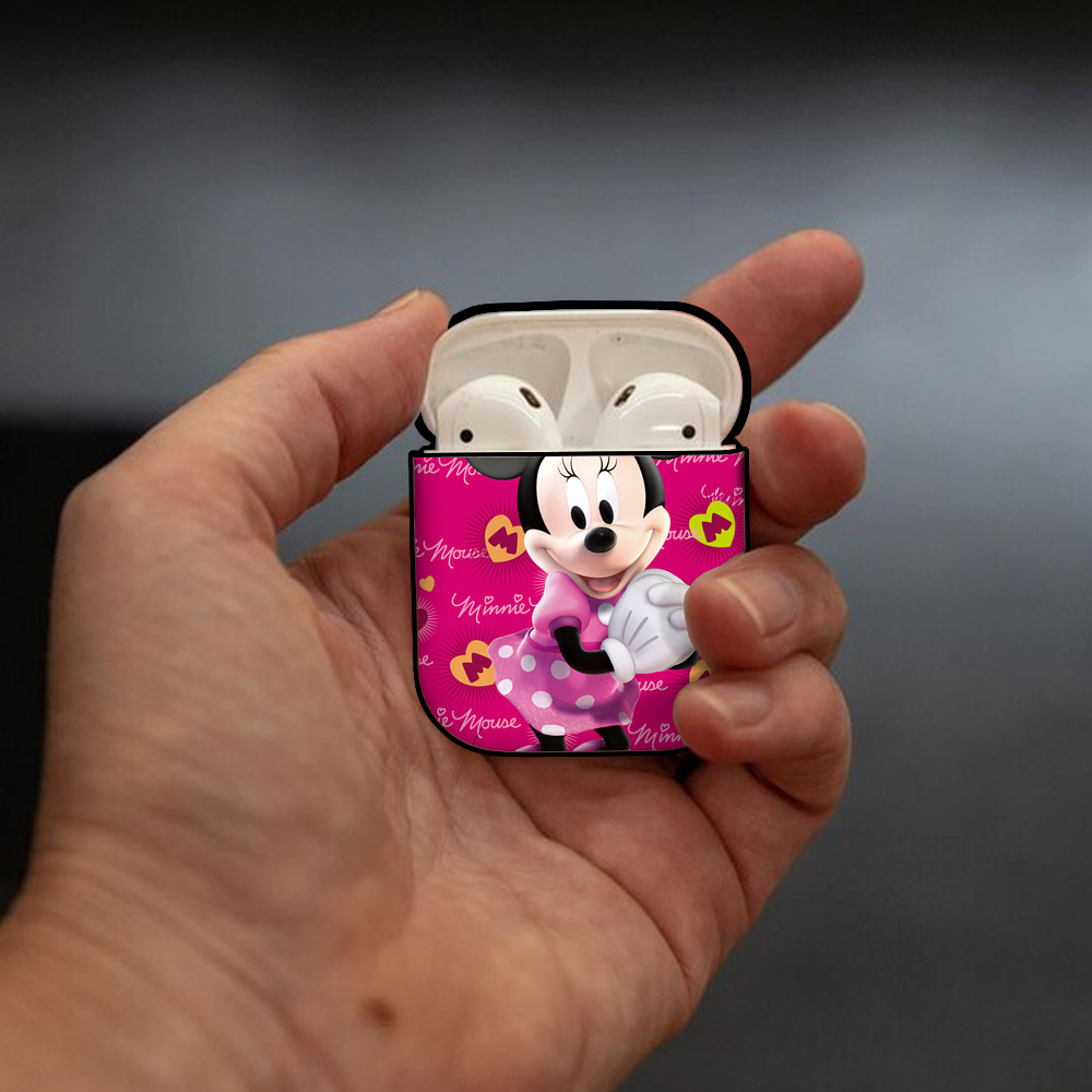 ミッキーマウス Mickey Mouse AirPods 第2世代保護ケース ハードシェル ブラック 耐衝撃・防指紋・カラビナ付き