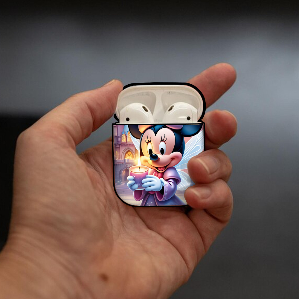 ミッキーマウス Mickey Mouse AirPods 第2世代保護ケース ハードシェル ブラック 耐衝撃・防指紋・カラビナ付き