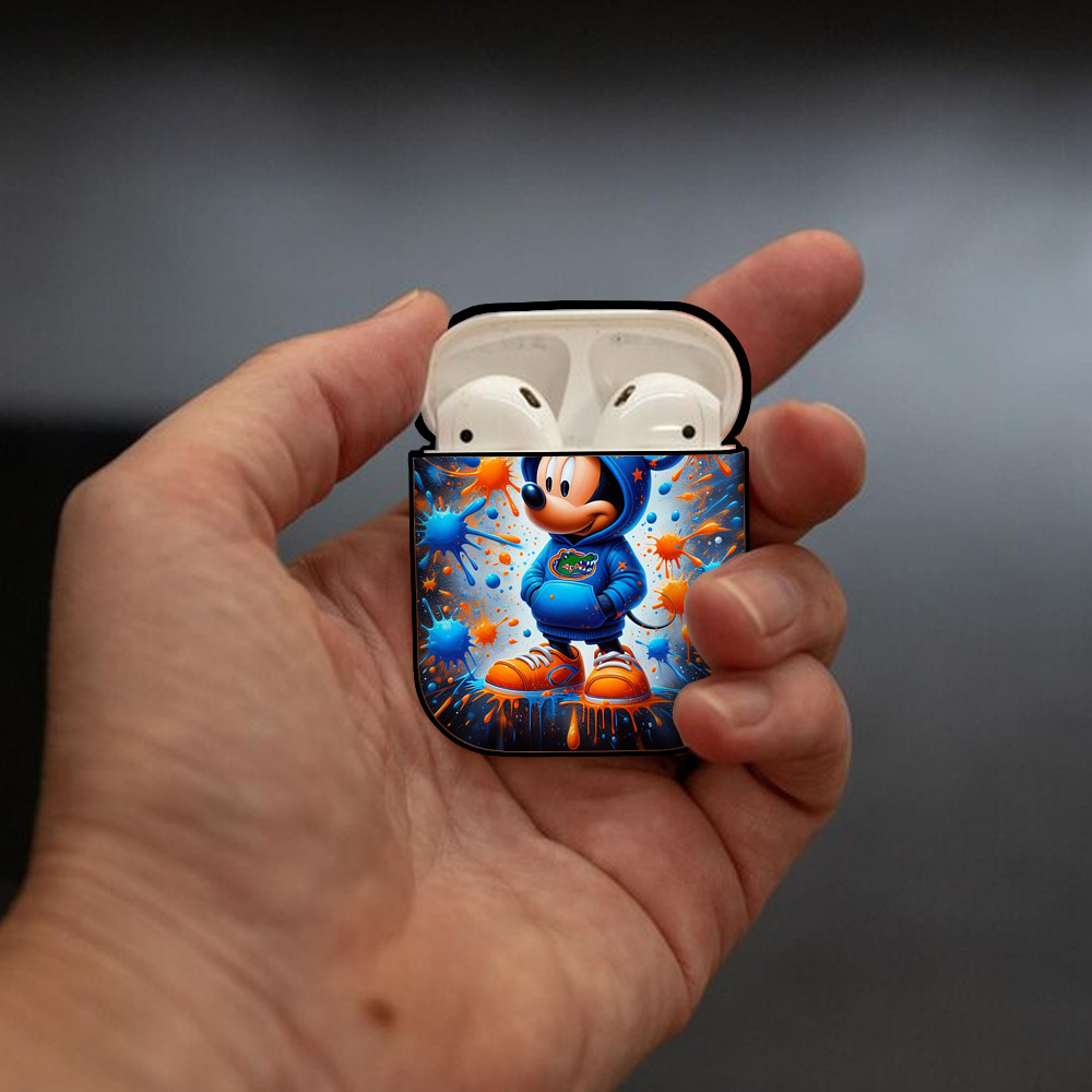 ミッキーマウス Mickey Mouse AirPods 第2世代保護ケース ハードシェル ブラック 耐衝撃・防指紋・カラビナ付き