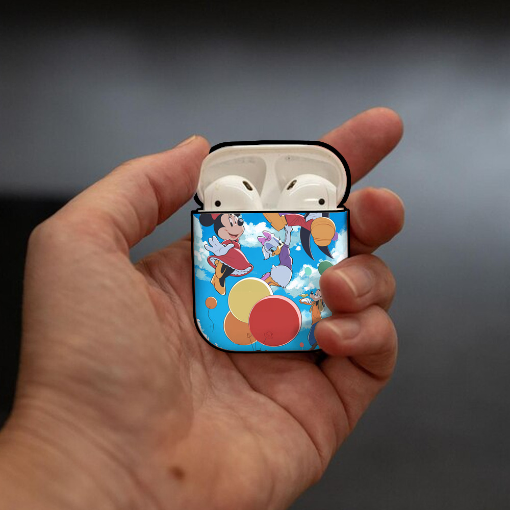ミッキーマウス Mickey Mouse AirPods 第2世代保護ケース ハードシェル ブラック 耐衝撃・防指紋・カラビナ付き