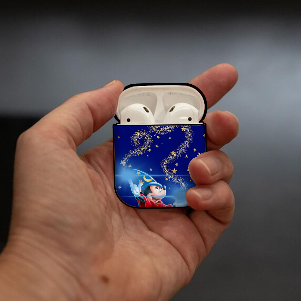 ミッキーマウス Mickey Mouse AirPods 第2世代保護ケース ハードシェル ブラック 耐衝撃・防指紋・カラビナ付き