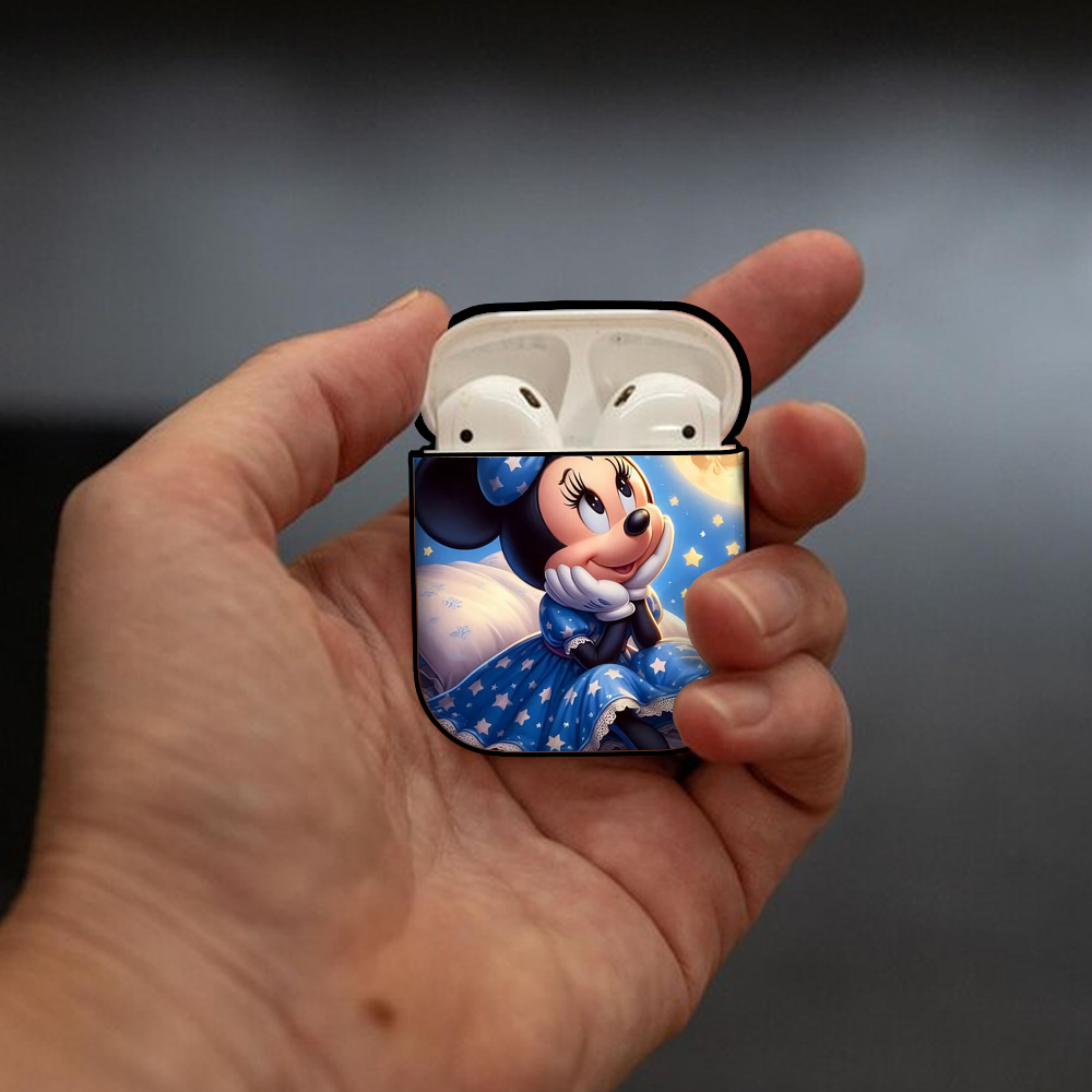 ミッキーマウス Mickey Mouse AirPods 第2世代保護ケース ハードシェル ブラック 耐衝撃・防指紋・カラビナ付き