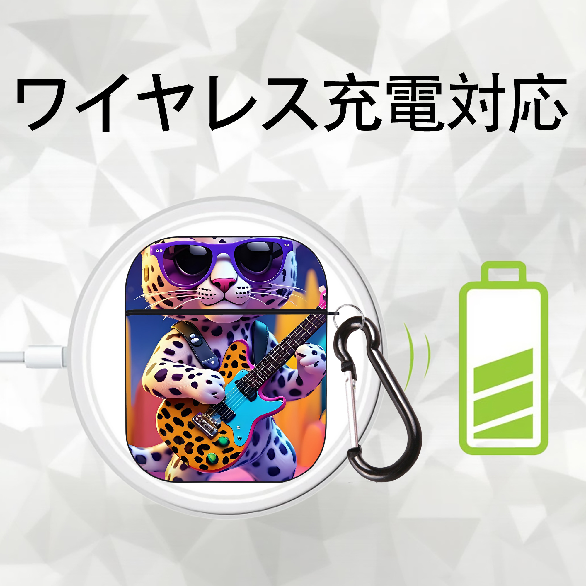 ミッキーマウス Mickey Mouse AirPods 第2世代保護ケース ハードシェル ブラック 耐衝撃・防指紋・カラビナ付き