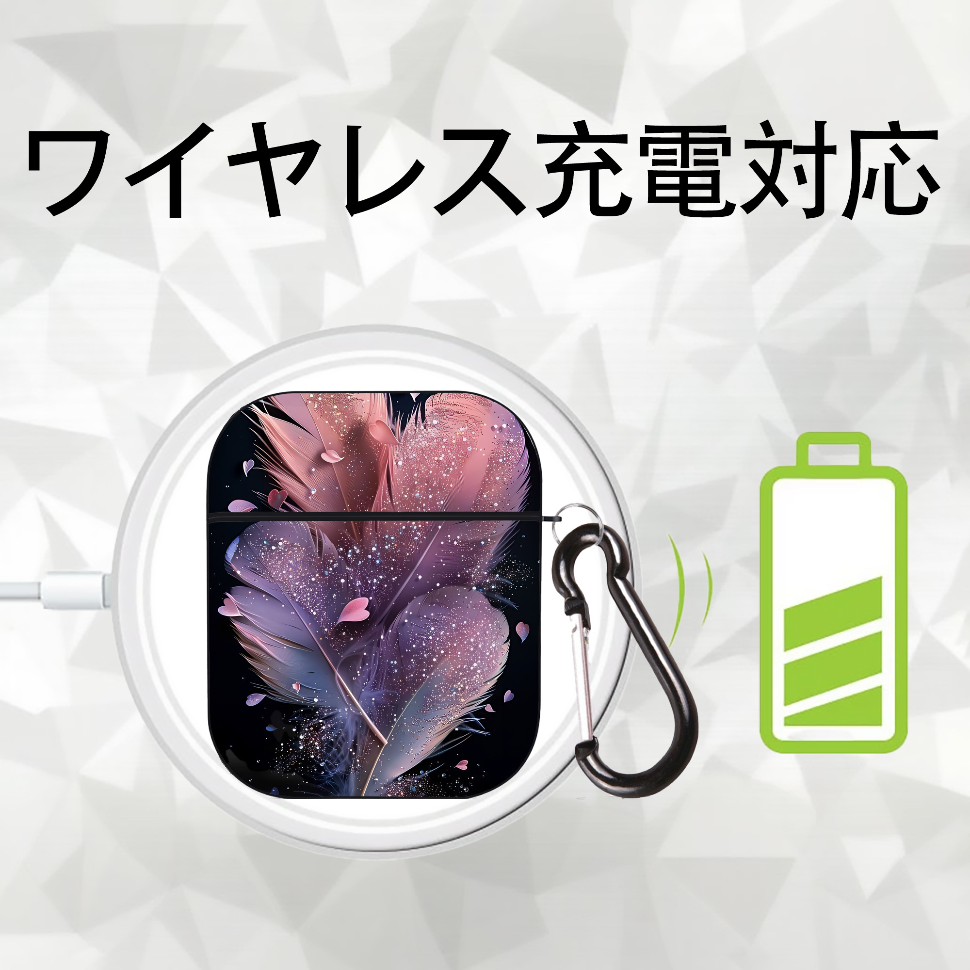 ミッキーマウス Mickey Mouse AirPods 第2世代保護ケース ハードシェル ブラック 耐衝撃・防指紋・カラビナ付き