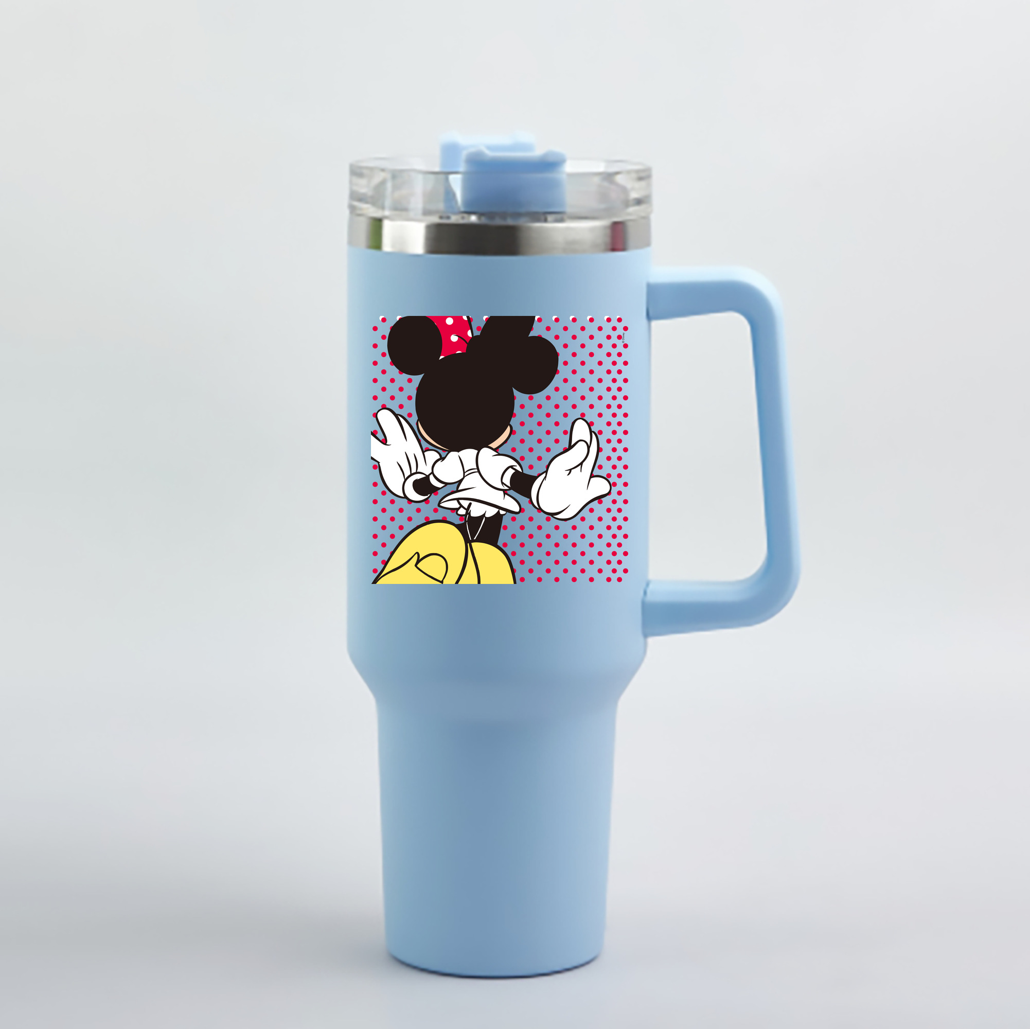 （画像用） ミッキーマウス Mickey Mouse 1200mL車用タンブラー - クリスタルステッカー（プラスチックストロー付き）