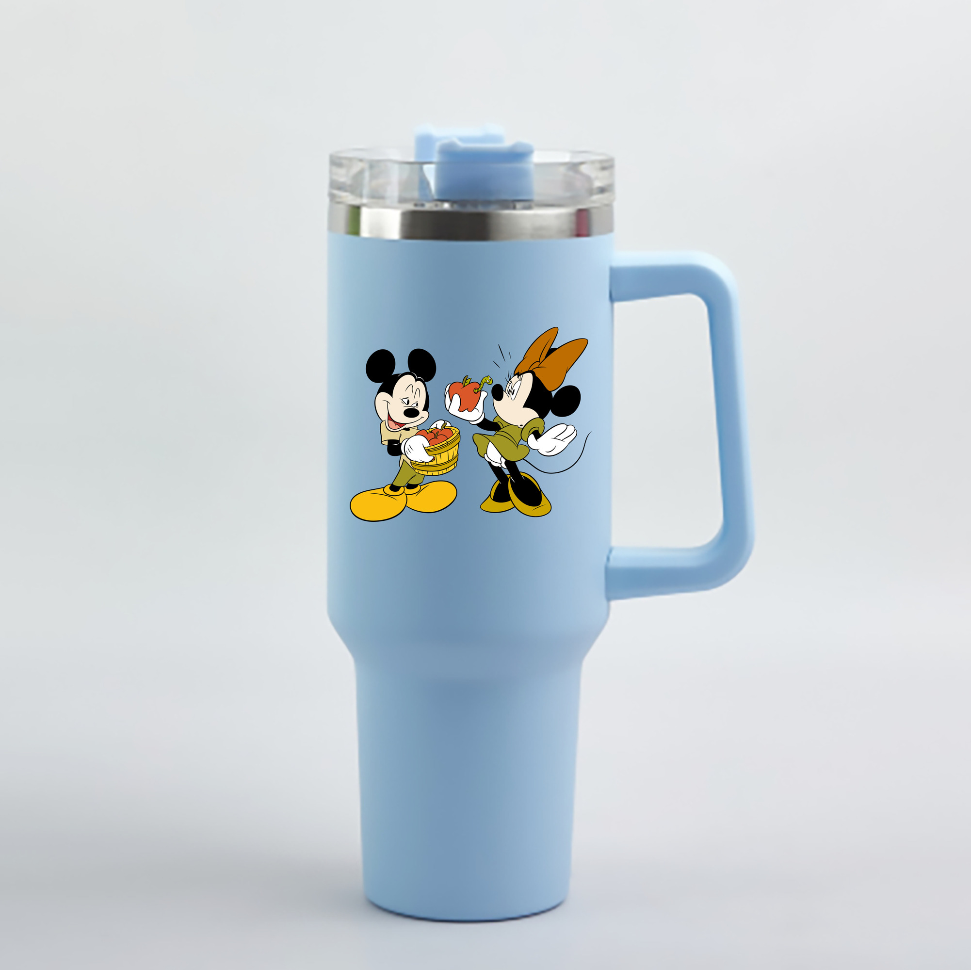 ミッキーマウス Mickey Mouse 1200mL車用タンブラー - クリスタルステッカー（プラスチックストロー付き）