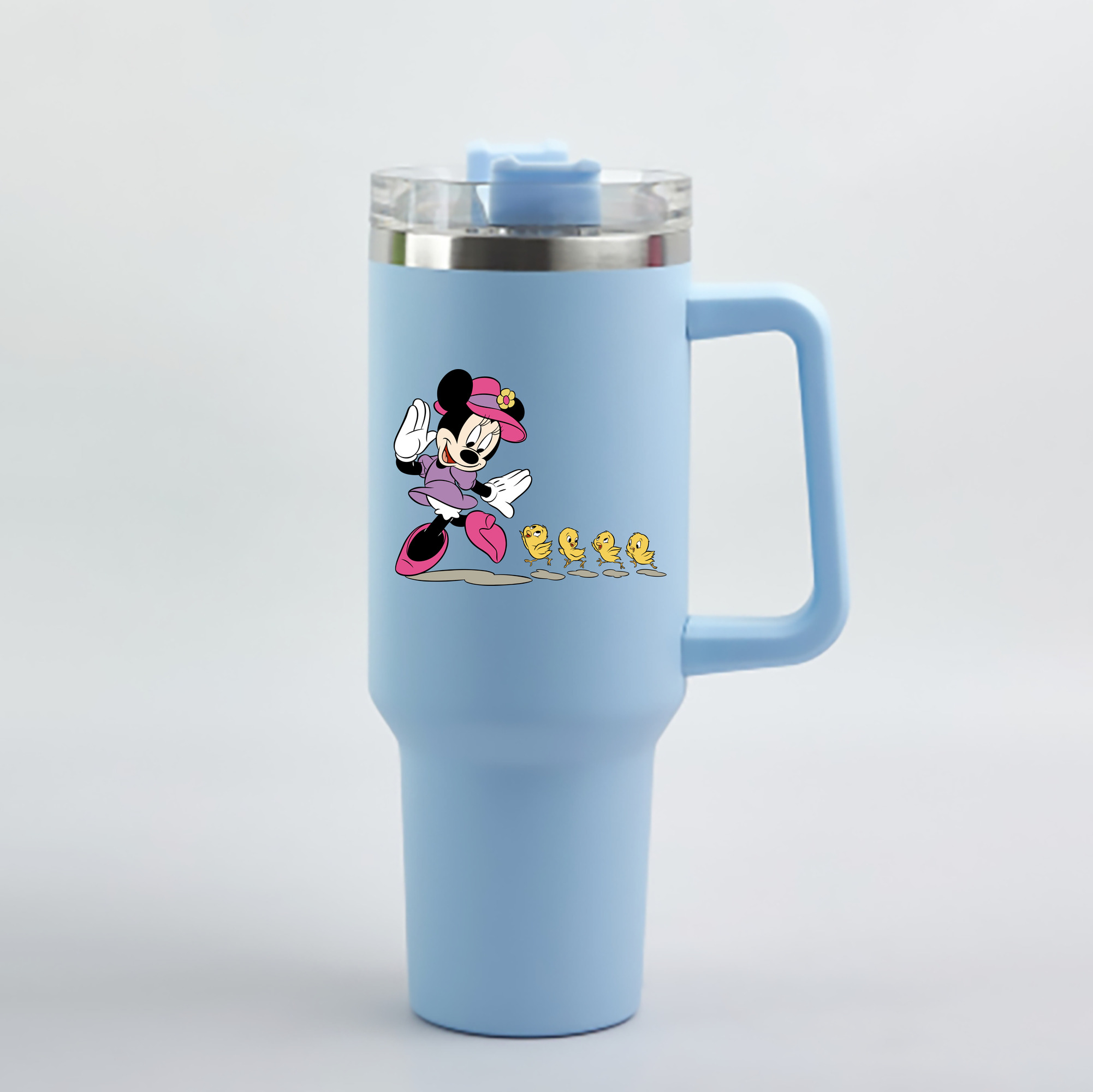 （画像用） ミッキーマウス Mickey Mouse 1200mL車用タンブラー - クリスタルステッカー（プラスチックストロー付き）