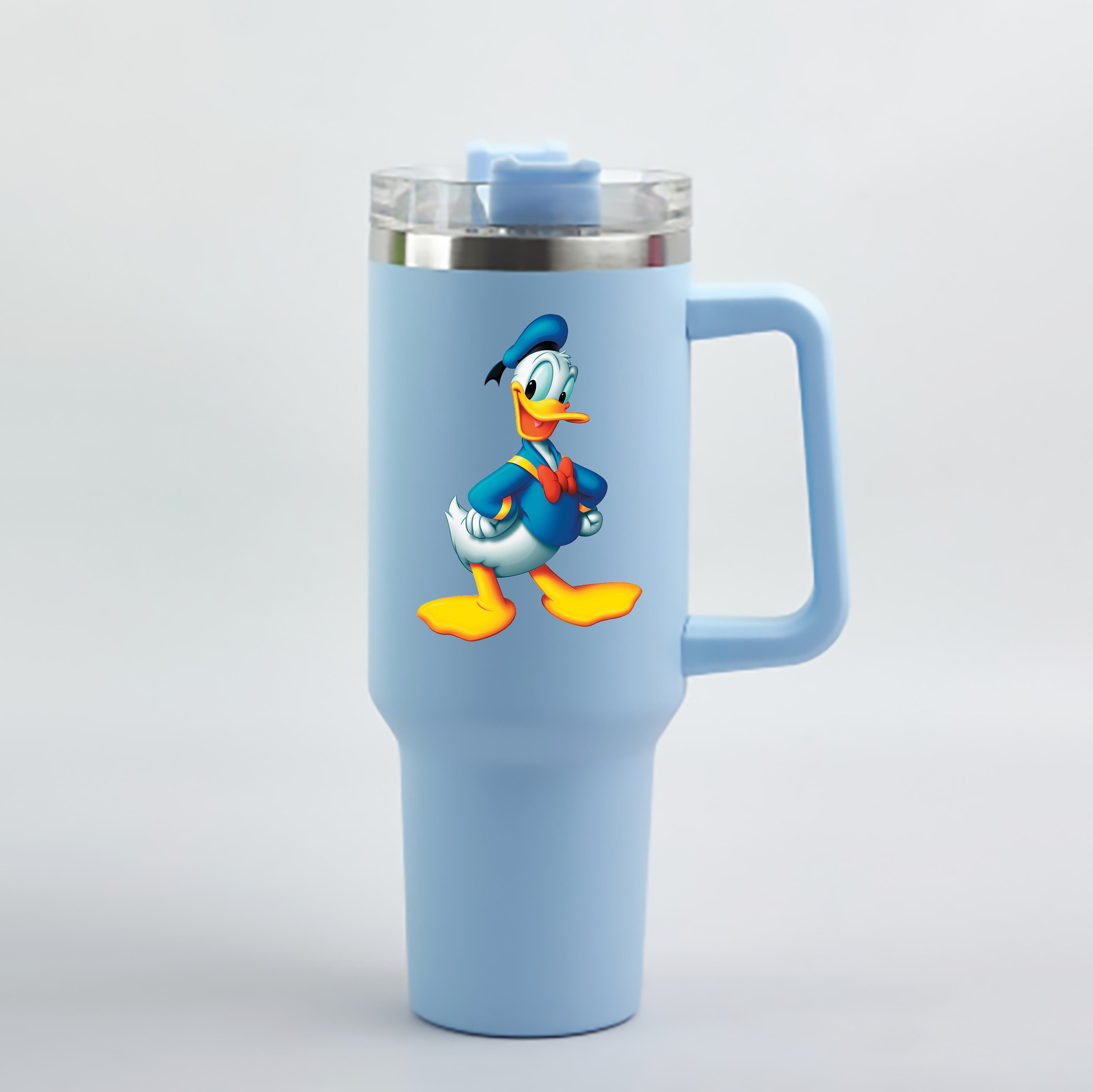 （画像用） ミッキーマウス Mickey Mouse 1200mL車用タンブラー - クリスタルステッカー（プラスチックストロー付き）