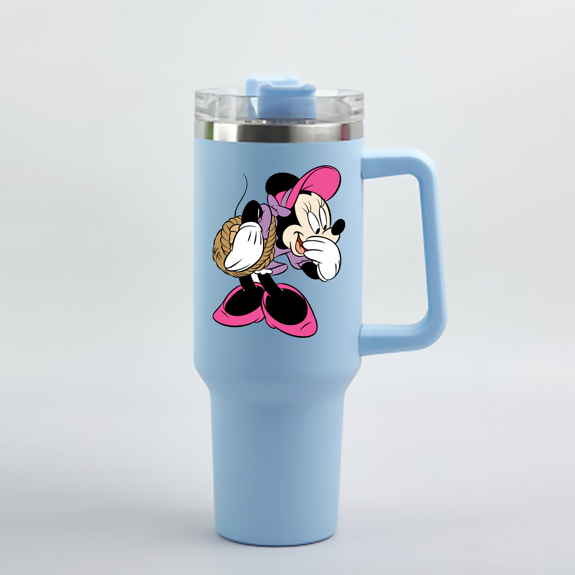（画像用） ミッキーマウス Mickey Mouse 1200mL車用タンブラー - クリスタルステッカー（プラスチックストロー付き）