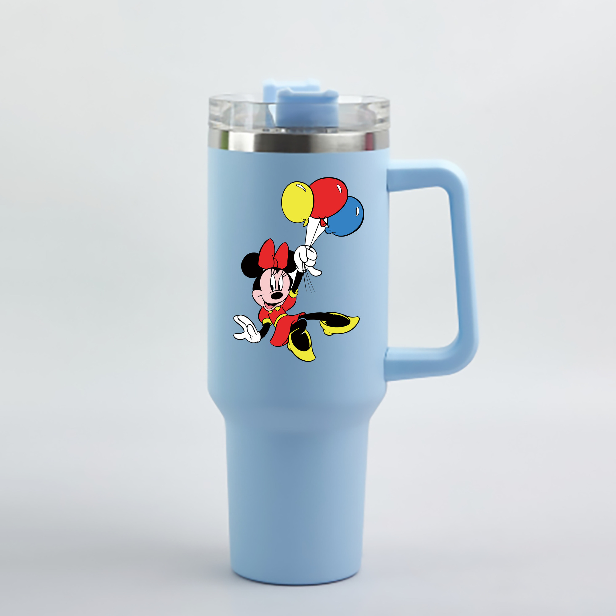 （画像用） ミッキーマウス Mickey Mouse 1200mL車用タンブラー - クリスタルステッカー（プラスチックストロー付き）