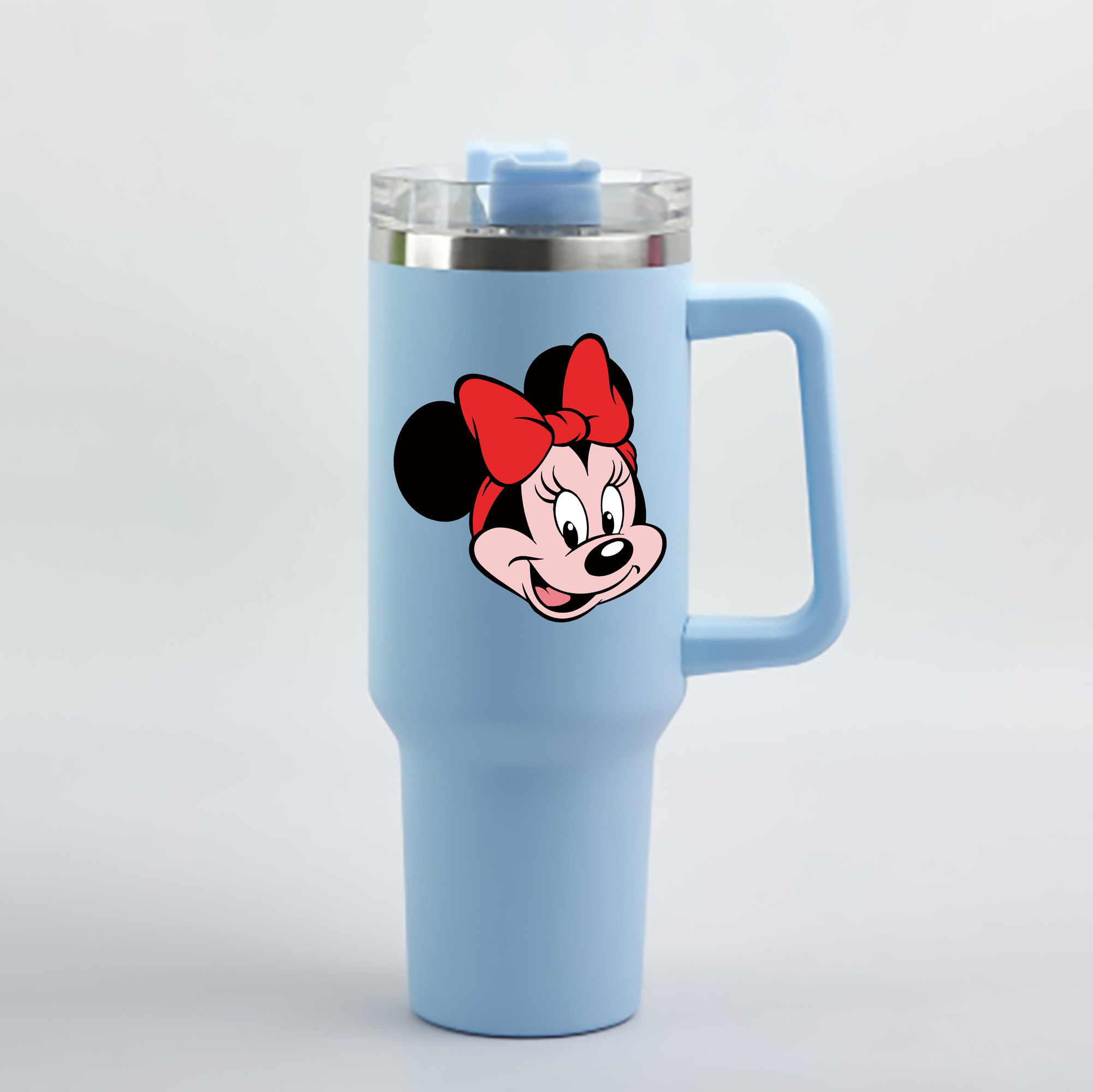 （画像用） ミッキーマウス Mickey Mouse 1200mL車用タンブラー - クリスタルステッカー（プラスチックストロー付き）