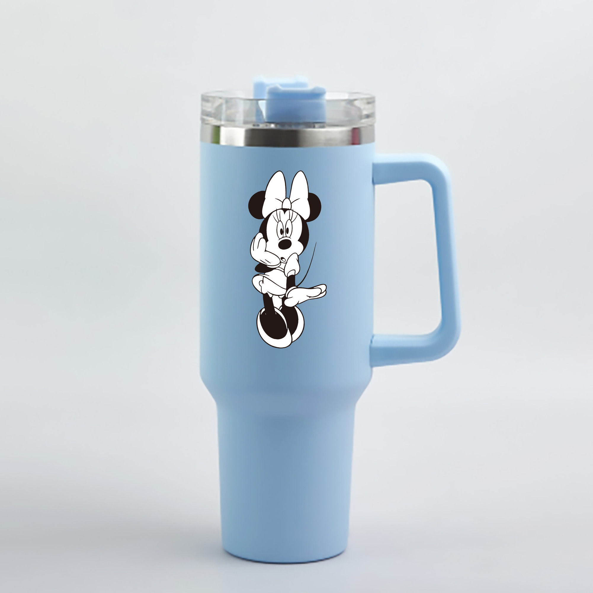 （画像用） ミッキーマウス Mickey Mouse 1200mL車用タンブラー - クリスタルステッカー（プラスチックストロー付き）