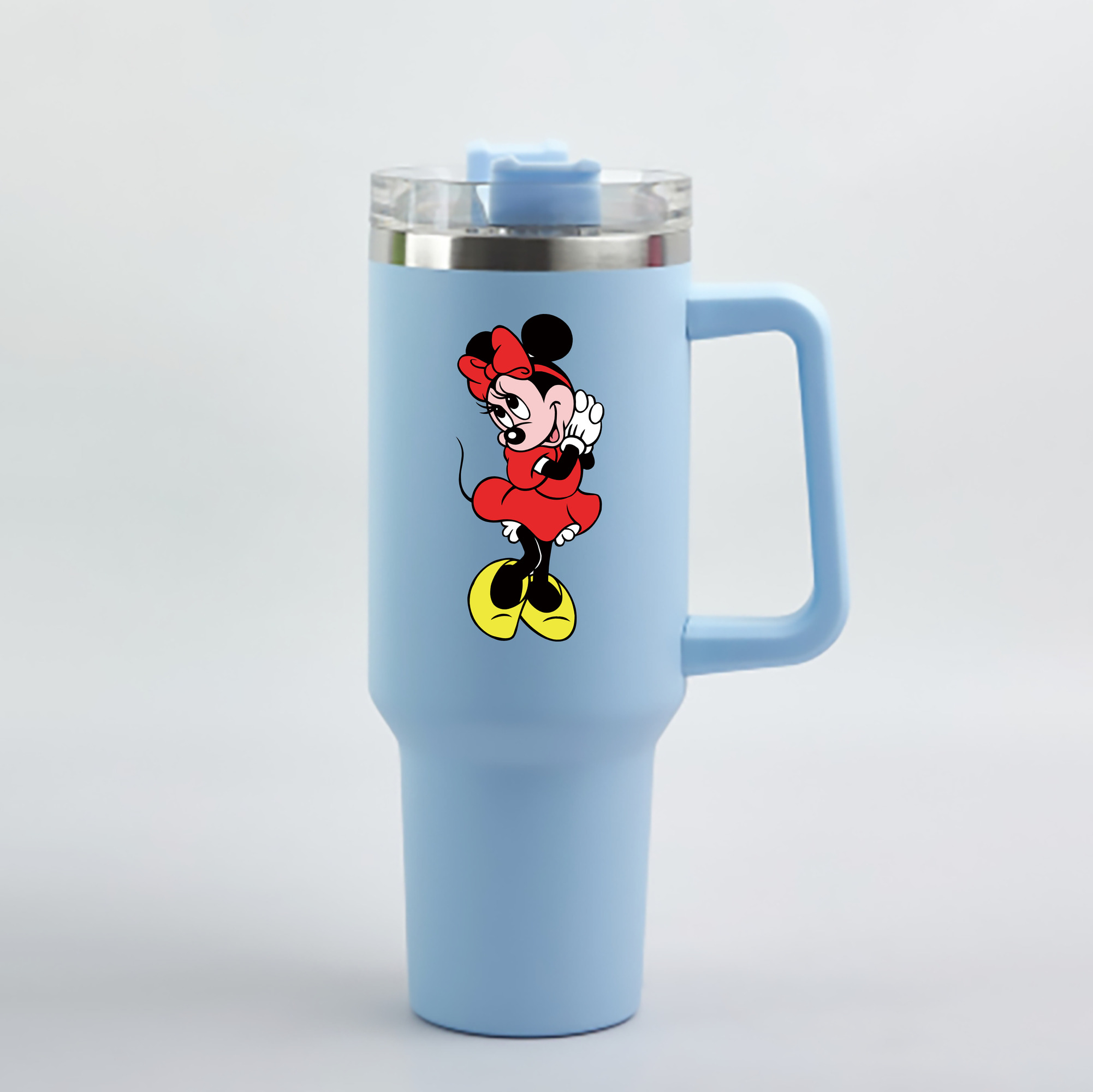 （画像用） ミッキーマウス Mickey Mouse 1200mL車用タンブラー - クリスタルステッカー（プラスチックストロー付き）