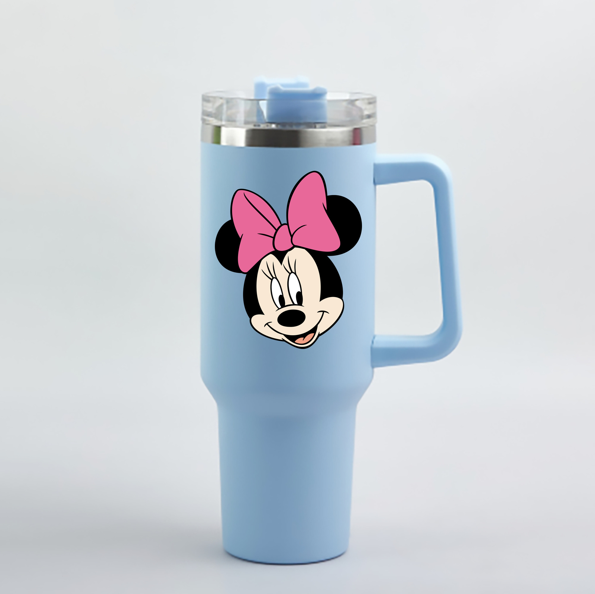 （画像用） ミッキーマウス Mickey Mouse 1200mL車用タンブラー - クリスタルステッカー（プラスチックストロー付き）