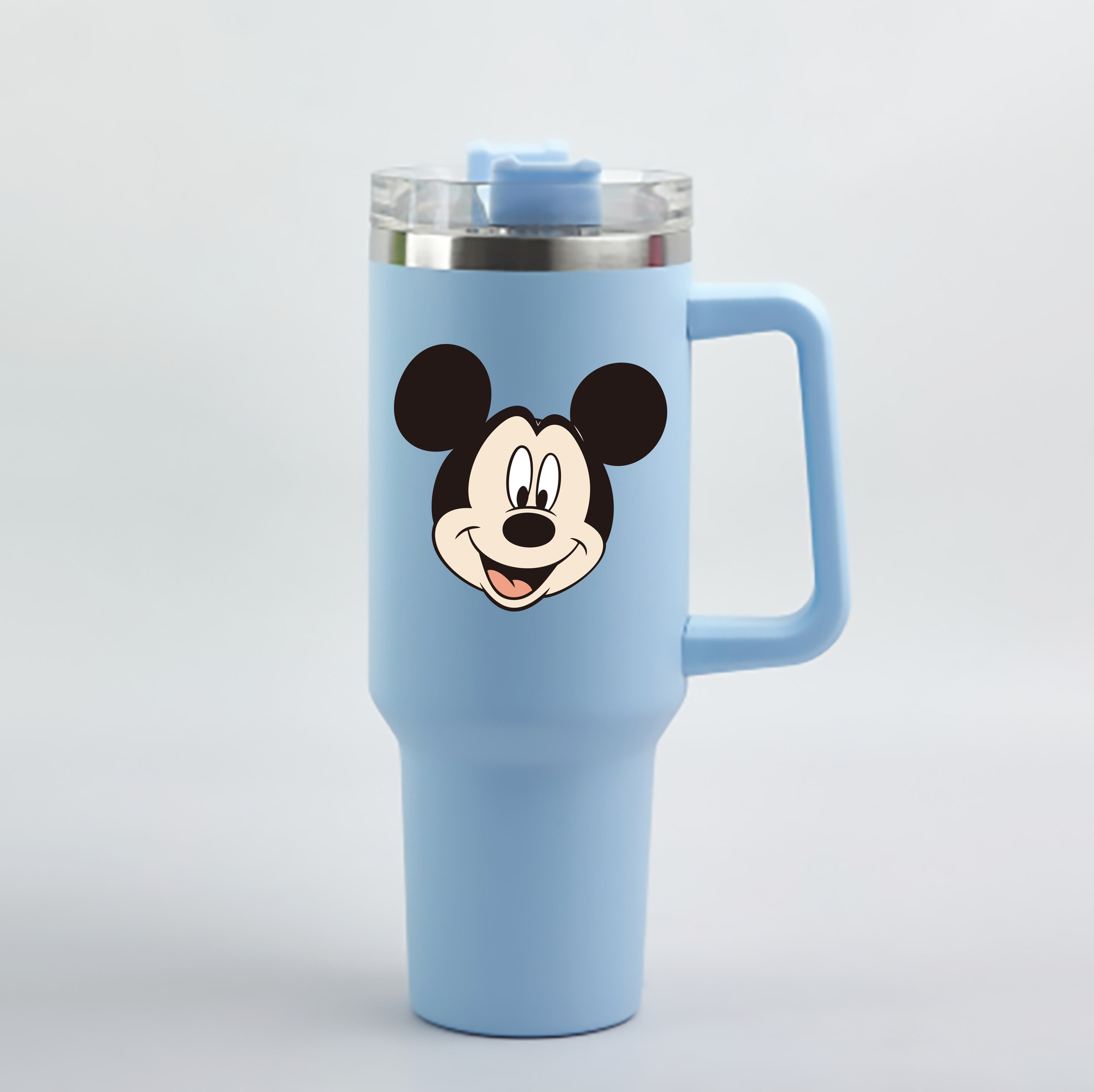 （画像用） ミッキーマウス Mickey Mouse 1200mL車用タンブラー - クリスタルステッカー（プラスチックストロー付き）