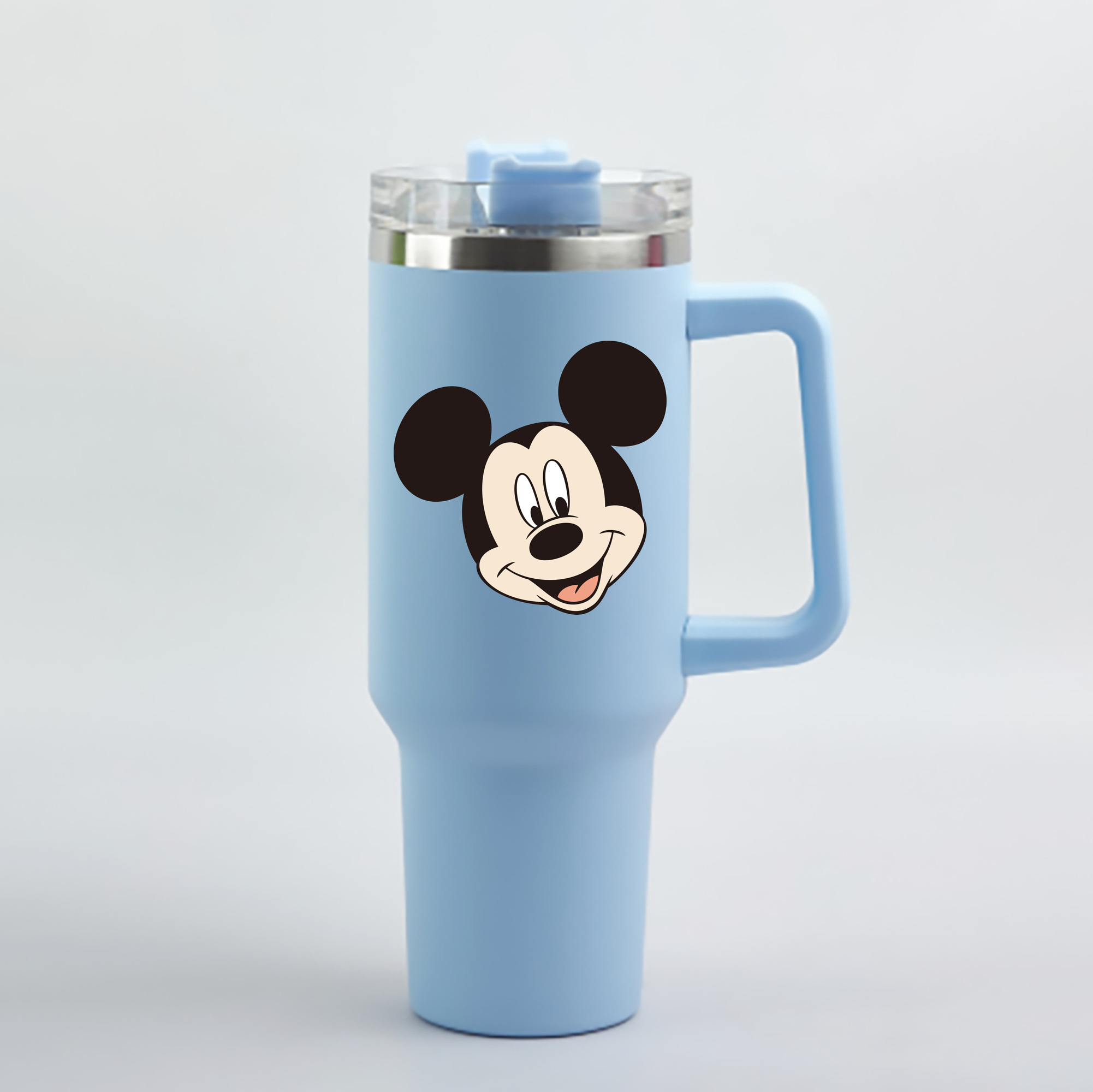 （画像用） ミッキーマウス Mickey Mouse 1200mL車用タンブラー - クリスタルステッカー（プラスチックストロー付き）