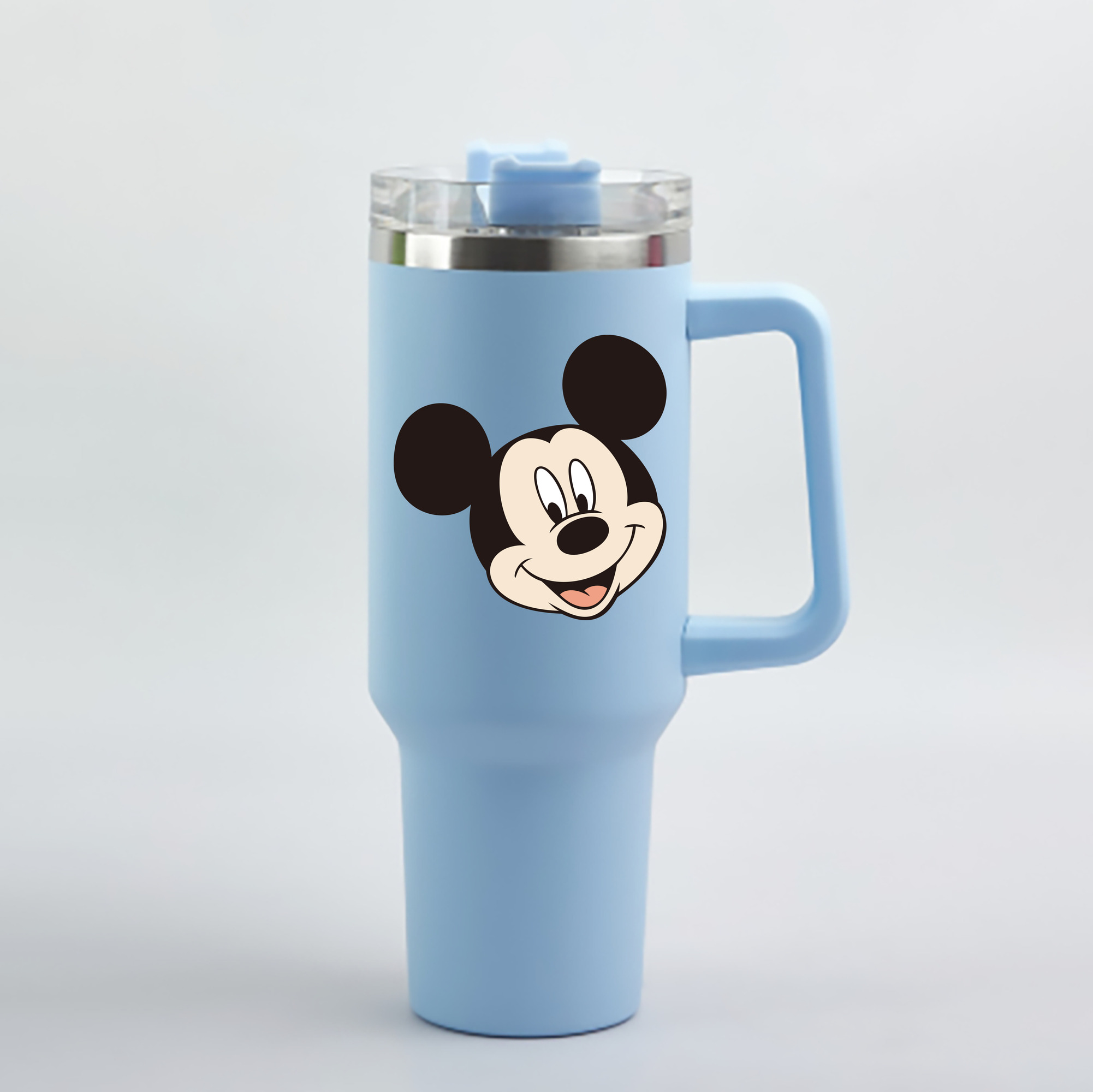 （画像用） ミッキーマウス Mickey Mouse 1200mL車用タンブラー - クリスタルステッカー（プラスチックストロー付き）
