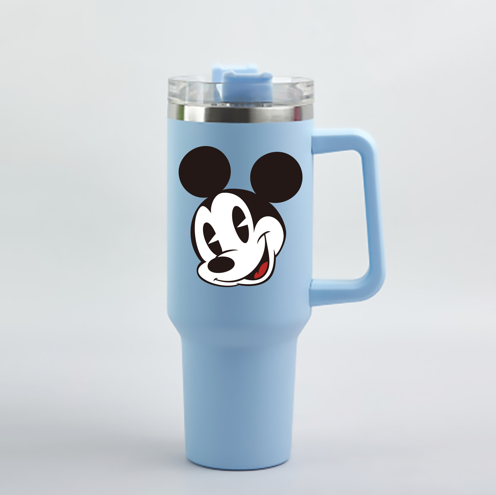 （画像用） ミッキーマウス Mickey Mouse 1200mL車用タンブラー - クリスタルステッカー（プラスチックストロー付き）