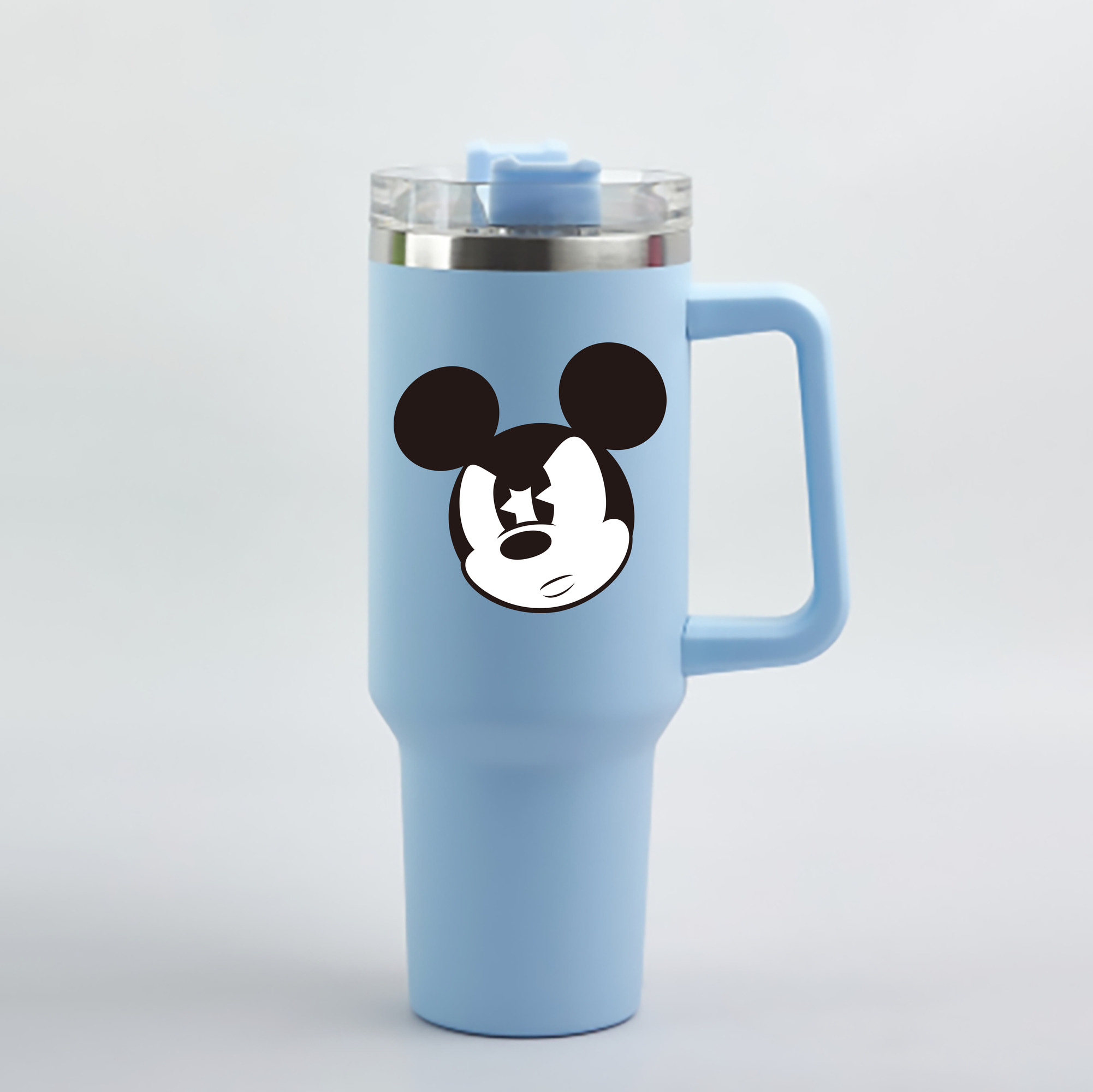 （画像用） ミッキーマウス Mickey Mouse 1200mL車用タンブラー - クリスタルステッカー（プラスチックストロー付き）