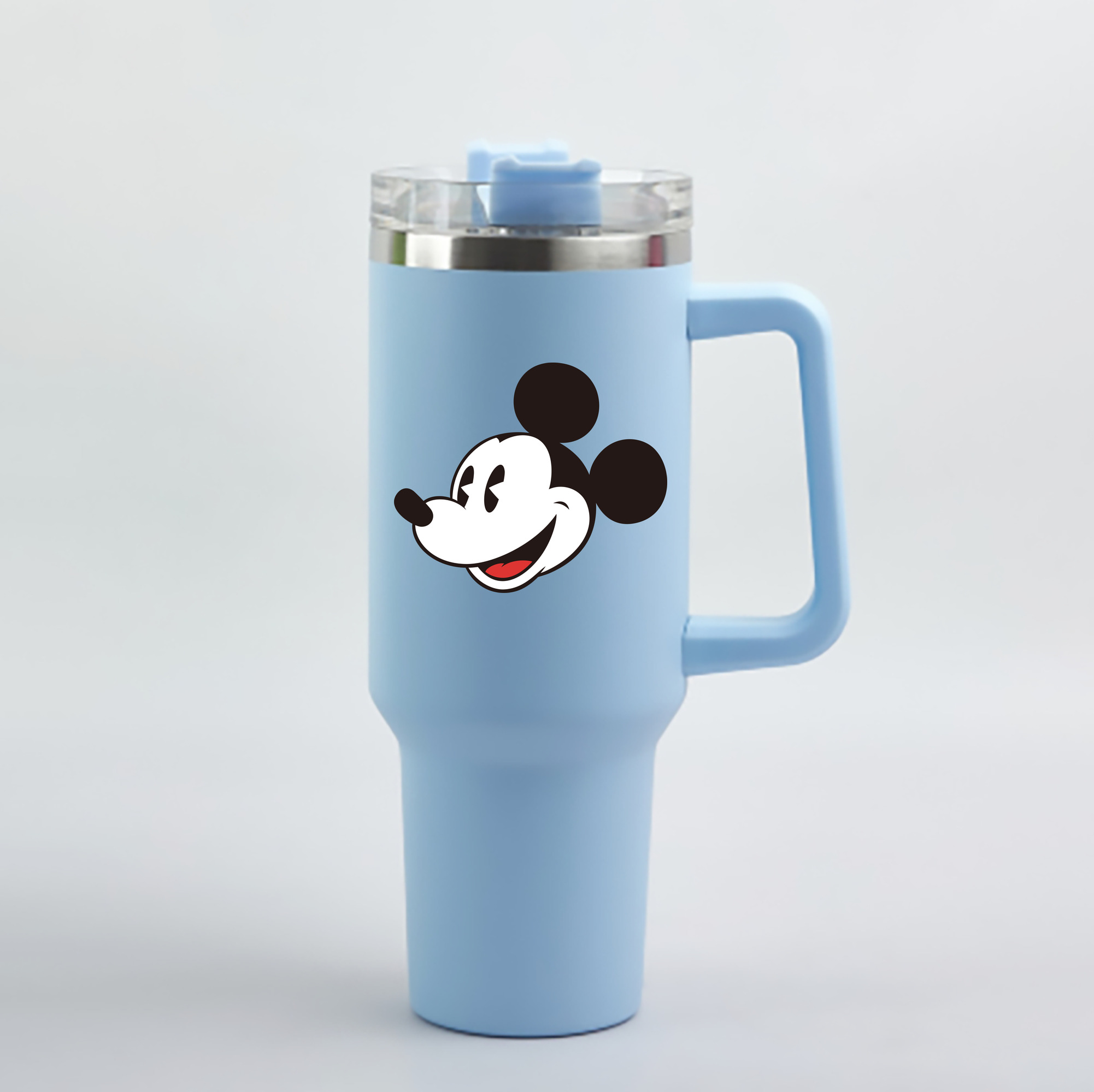 （画像用） ミッキーマウス Mickey Mouse 1200mL車用タンブラー - クリスタルステッカー（プラスチックストロー付き）