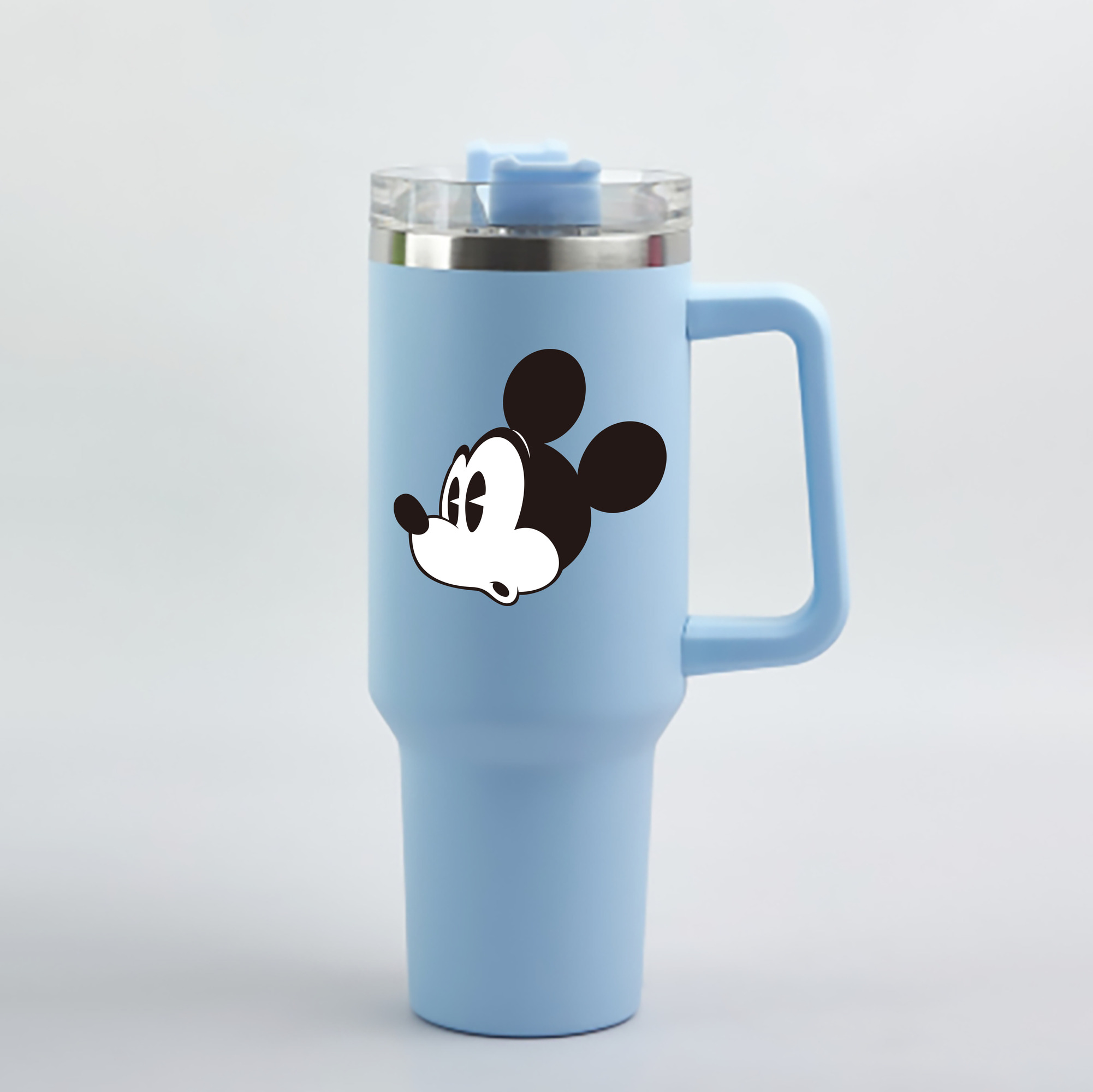 （画像用） ミッキーマウス Mickey Mouse 1200mL車用タンブラー - クリスタルステッカー（プラスチックストロー付き）