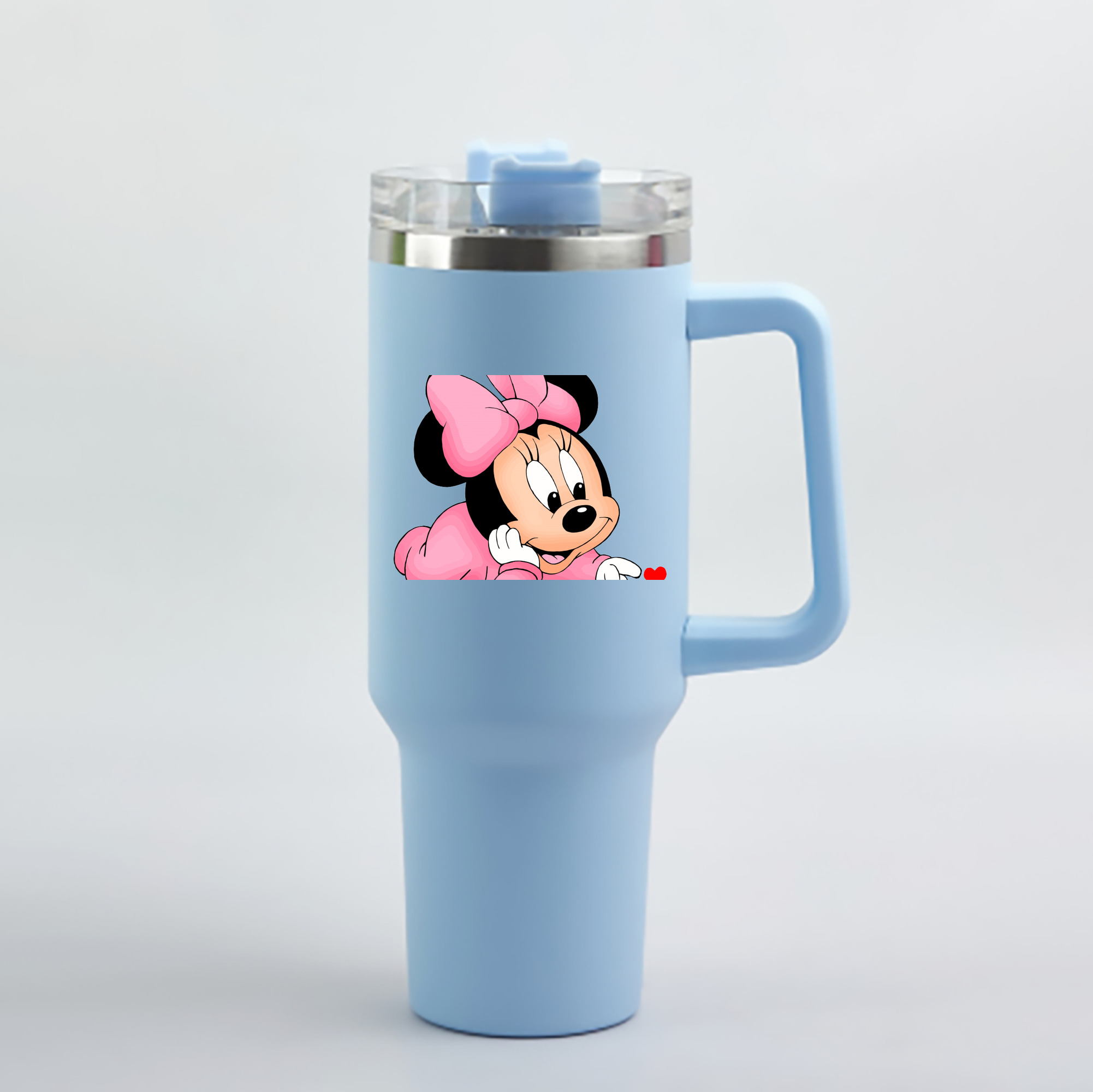 （画像用） ミッキーマウス Mickey Mouse 1200mL車用タンブラー - クリスタルステッカー（プラスチックストロー付き）
