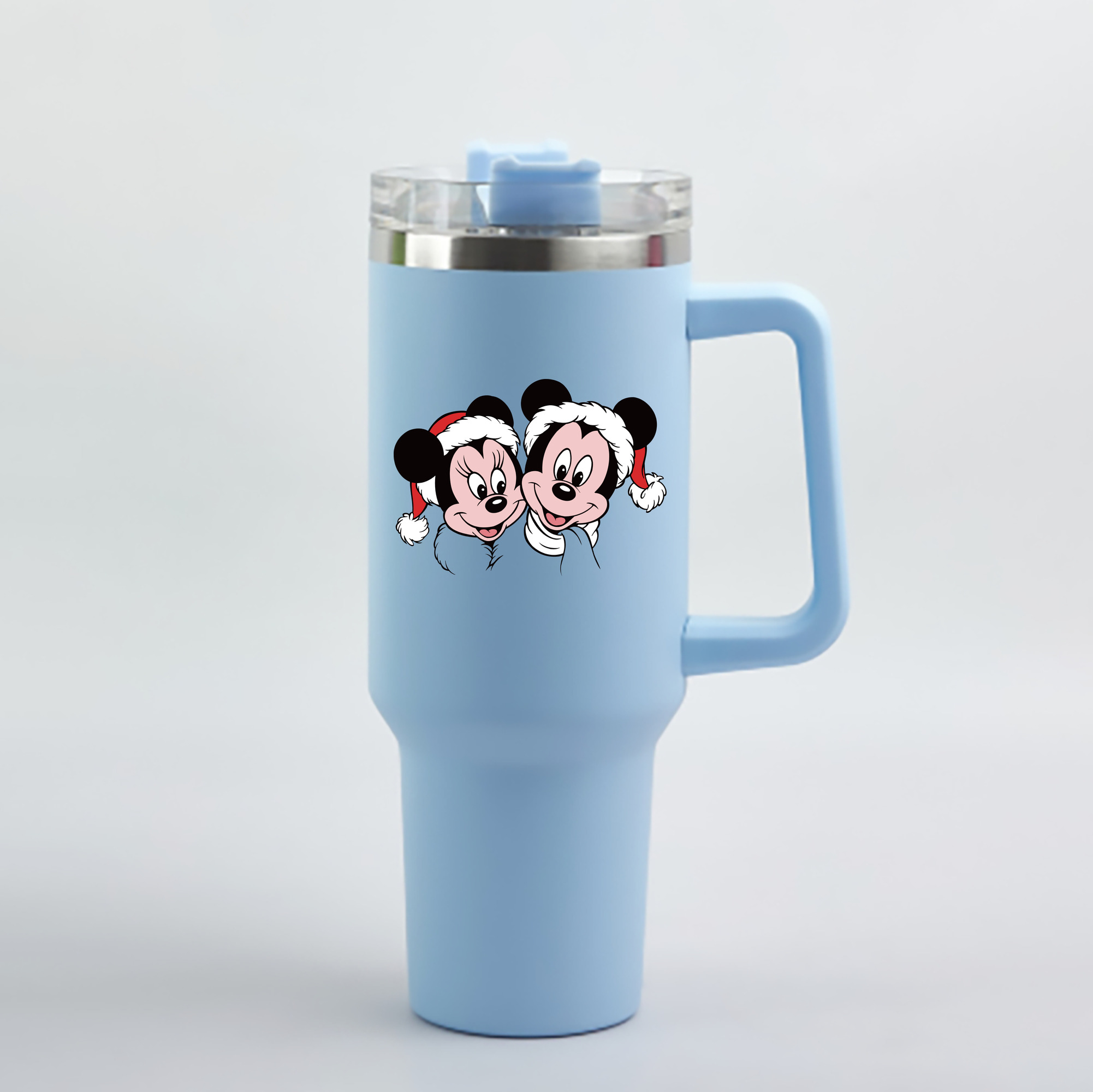 （画像用） ミッキーマウス Mickey Mouse 1200mL車用タンブラー - クリスタルステッカー（プラスチックストロー付き）