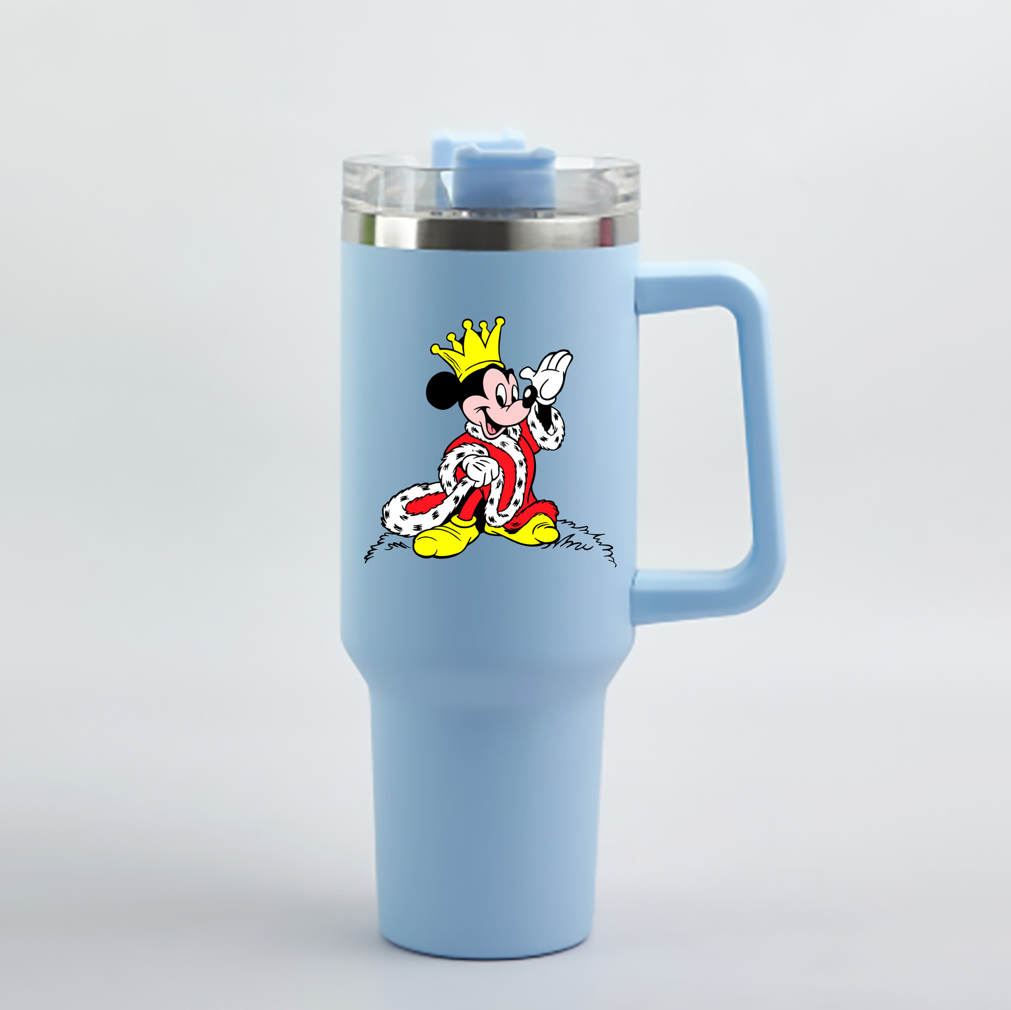 （画像用） ミッキーマウス Mickey Mouse 1200mL車用タンブラー - クリスタルステッカー（プラスチックストロー付き）