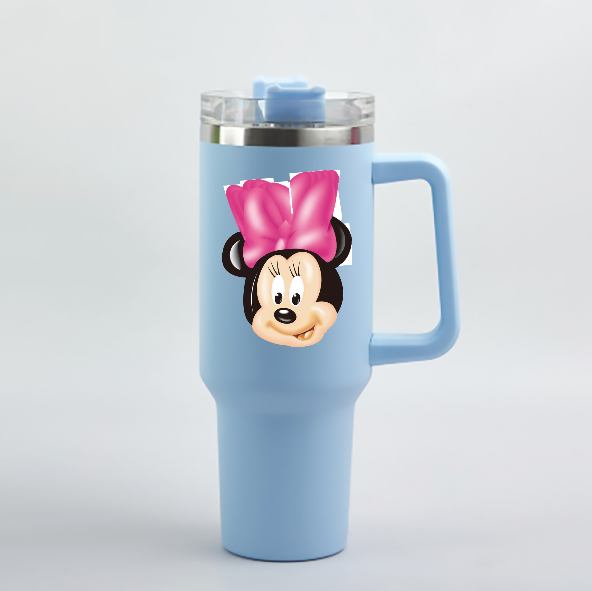 （画像用） ミッキーマウス Mickey Mouse 1200mL車用タンブラー - クリスタルステッカー（プラスチックストロー付き）