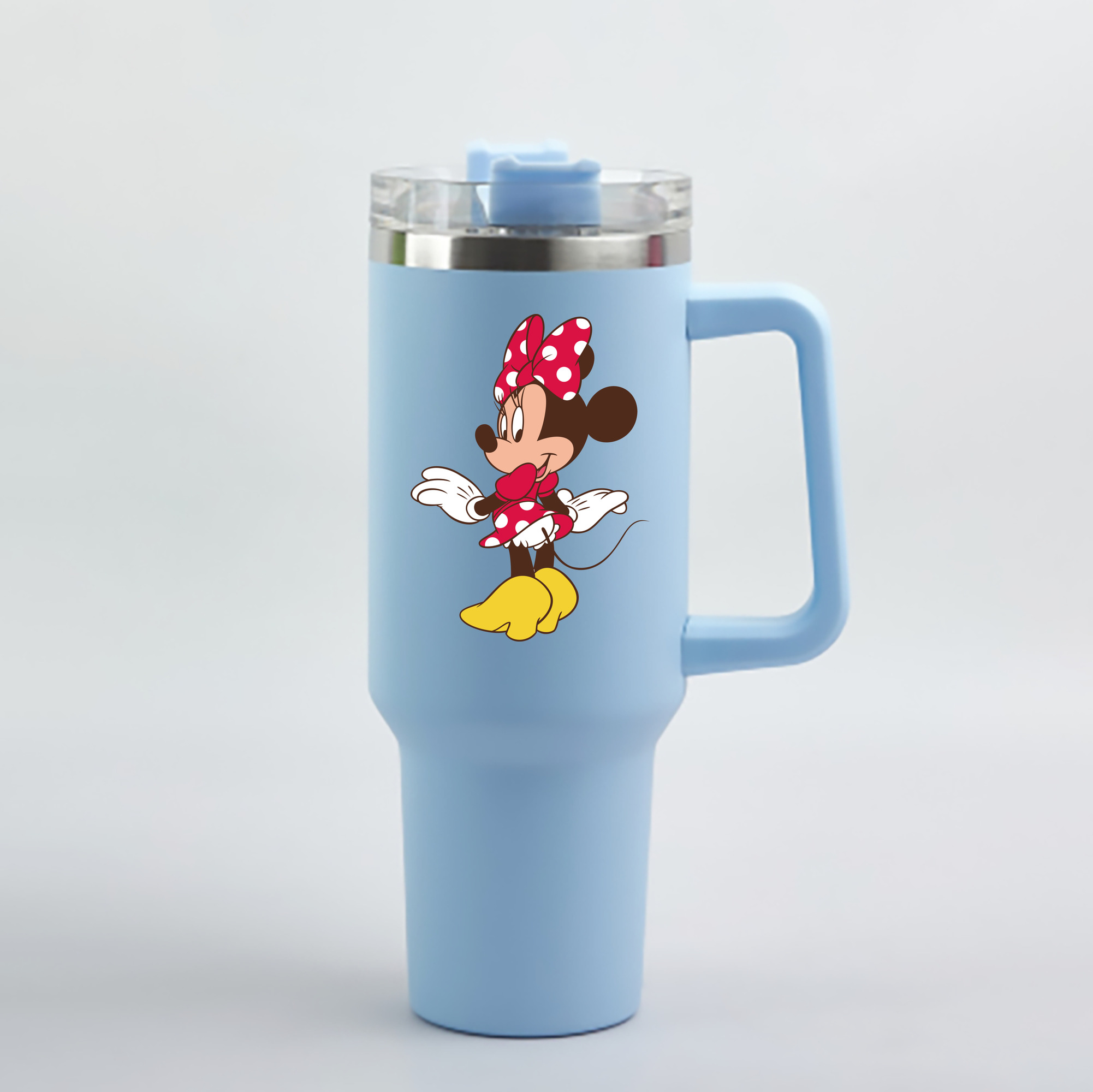 （画像用） ミッキーマウス Mickey Mouse 1200mL車用タンブラー - クリスタルステッカー（プラスチックストロー付き）