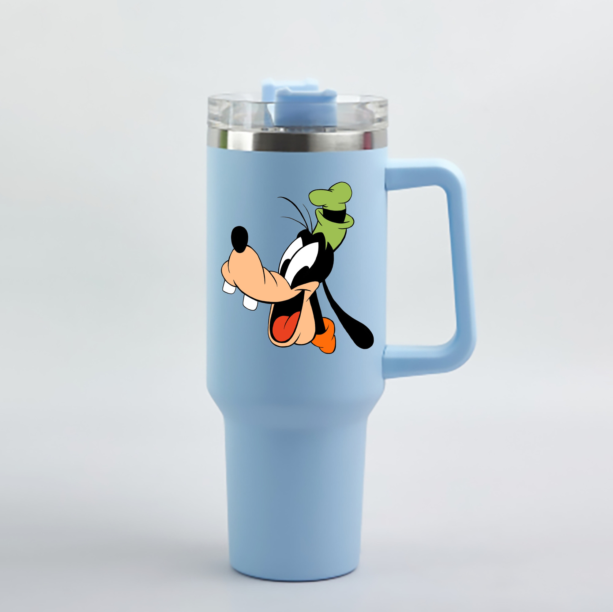 （画像用） ミッキーマウス Mickey Mouse 1200mL車用タンブラー - クリスタルステッカー（プラスチックストロー付き）