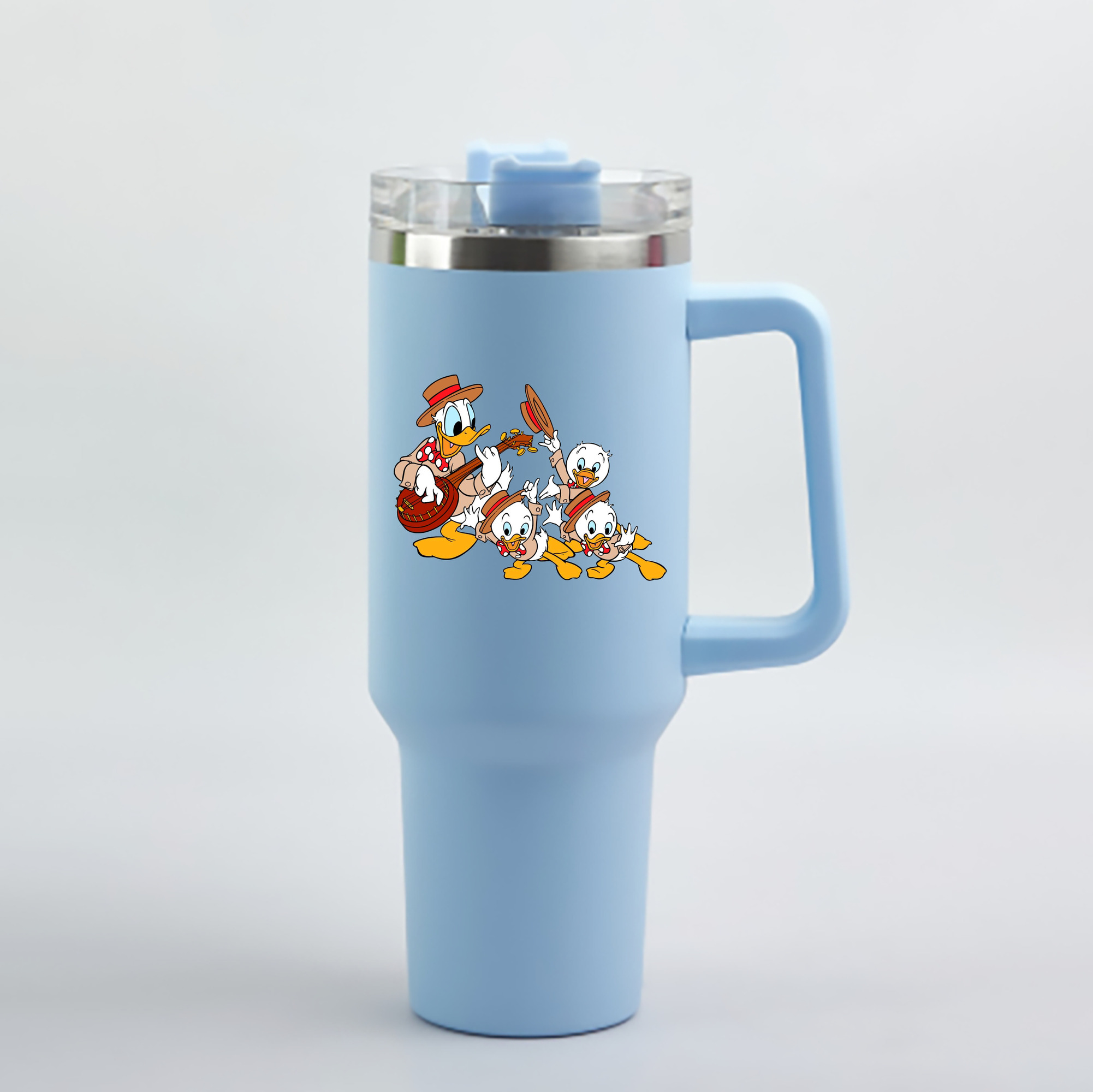 （画像用） ミッキーマウス Mickey Mouse 1200mL車用タンブラー - クリスタルステッカー（プラスチックストロー付き）