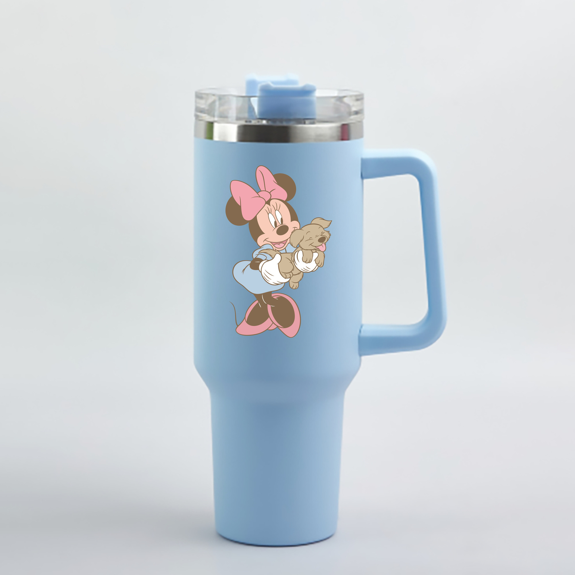 （画像用） ミッキーマウス Mickey Mouse 1200mL車用タンブラー - クリスタルステッカー（プラスチックストロー付き）