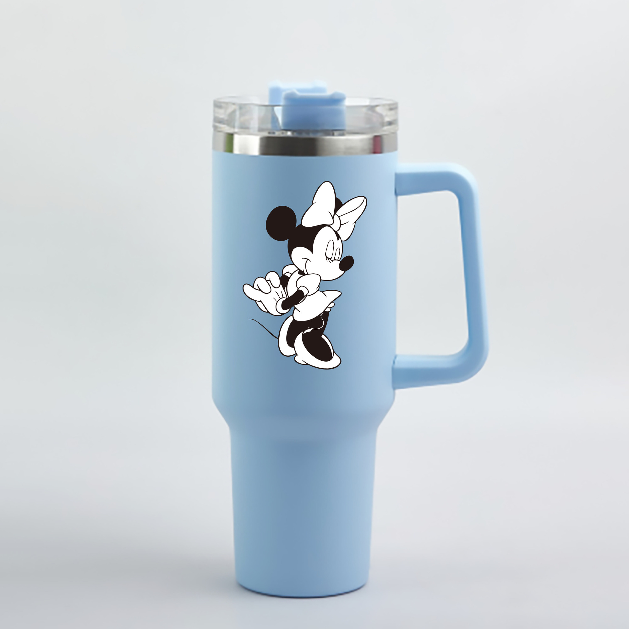 （画像用） ミッキーマウス Mickey Mouse 1200mL車用タンブラー - クリスタルステッカー（プラスチックストロー付き）