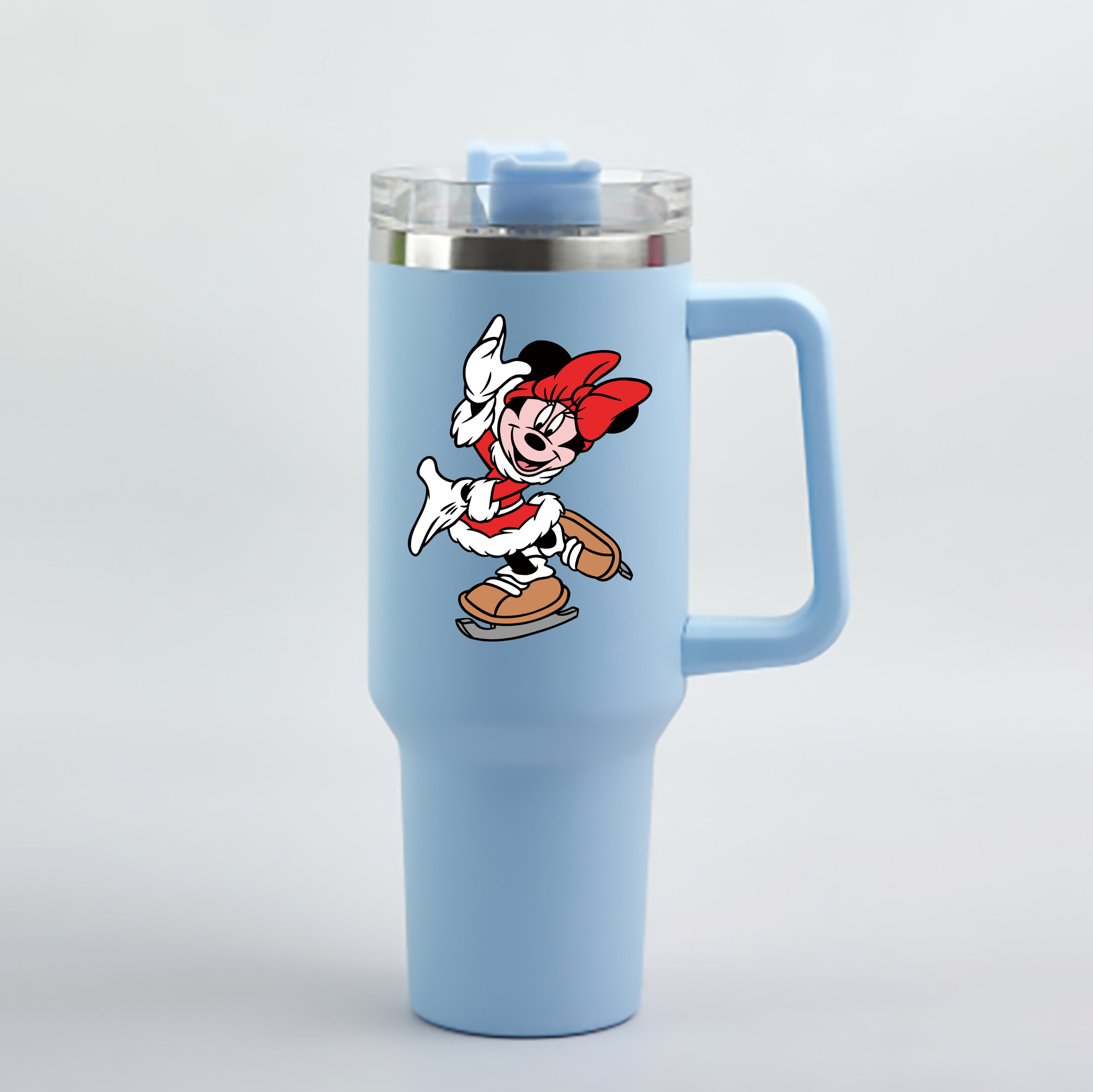 （画像用） ミッキーマウス Mickey Mouse 1200mL車用タンブラー - クリスタルステッカー（プラスチックストロー付き）