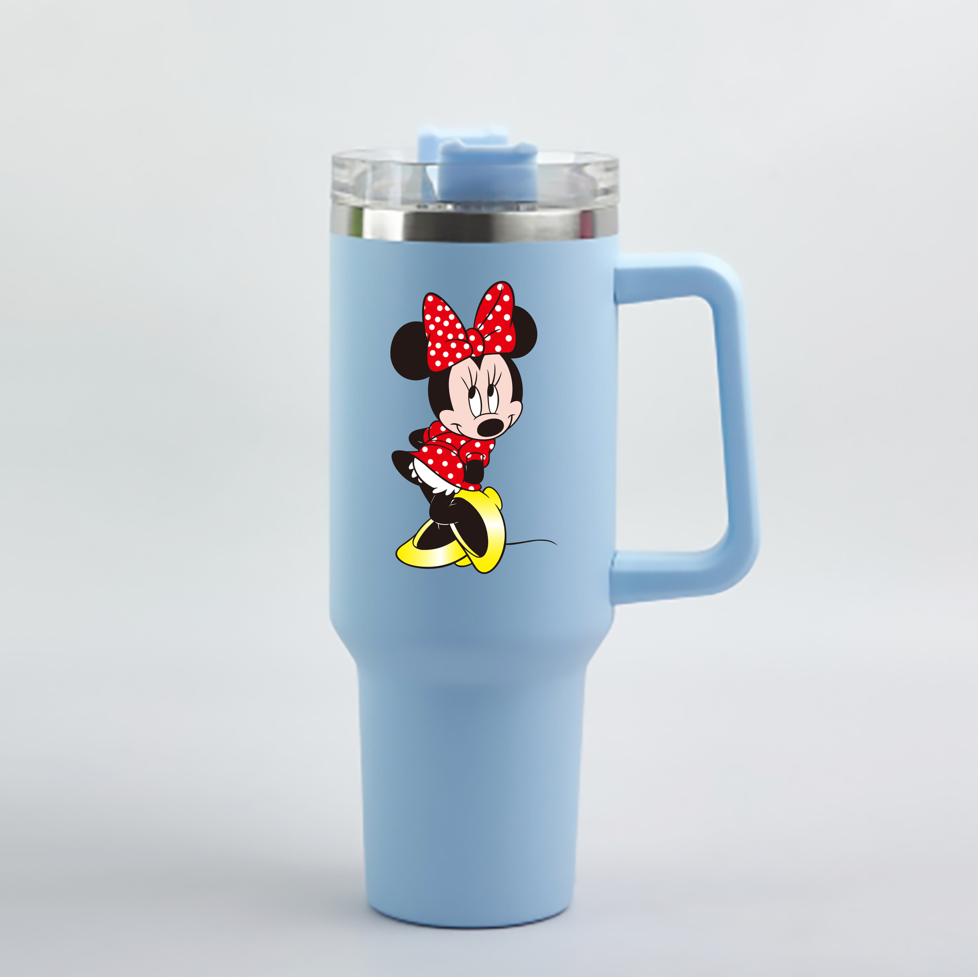 （画像用） ミッキーマウス Mickey Mouse 1200mL車用タンブラー - クリスタルステッカー（プラスチックストロー付き）