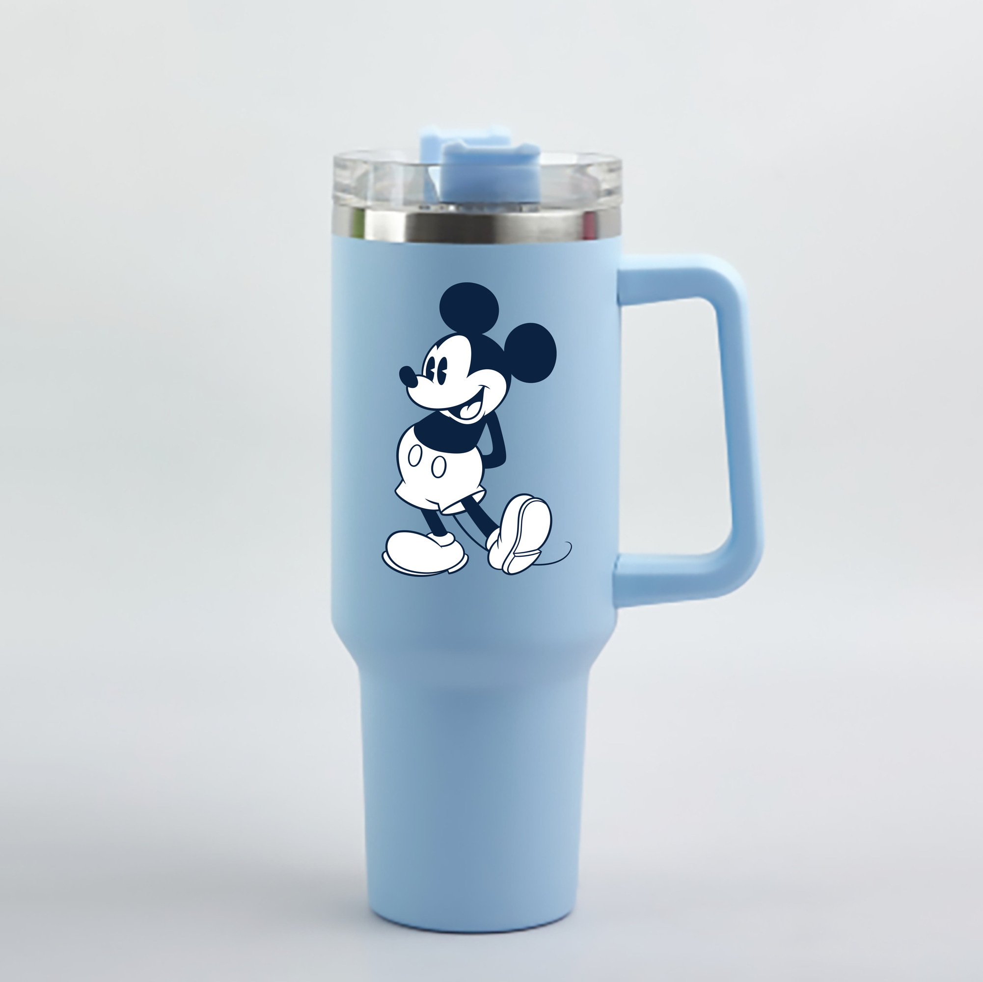 （画像用） ミッキーマウス Mickey Mouse 1200mL車用タンブラー - クリスタルステッカー（プラスチックストロー付き）