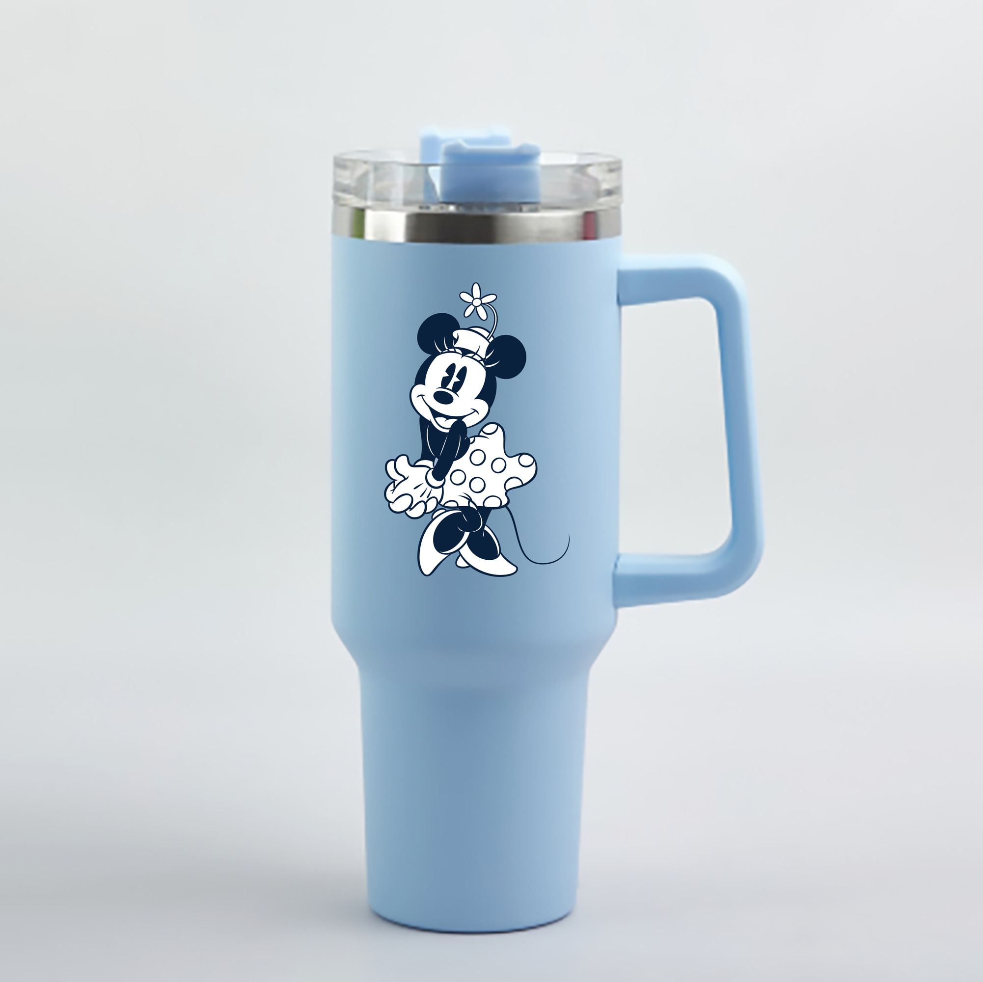 （画像用） ミッキーマウス Mickey Mouse 1200mL車用タンブラー - クリスタルステッカー（プラスチックストロー付き）