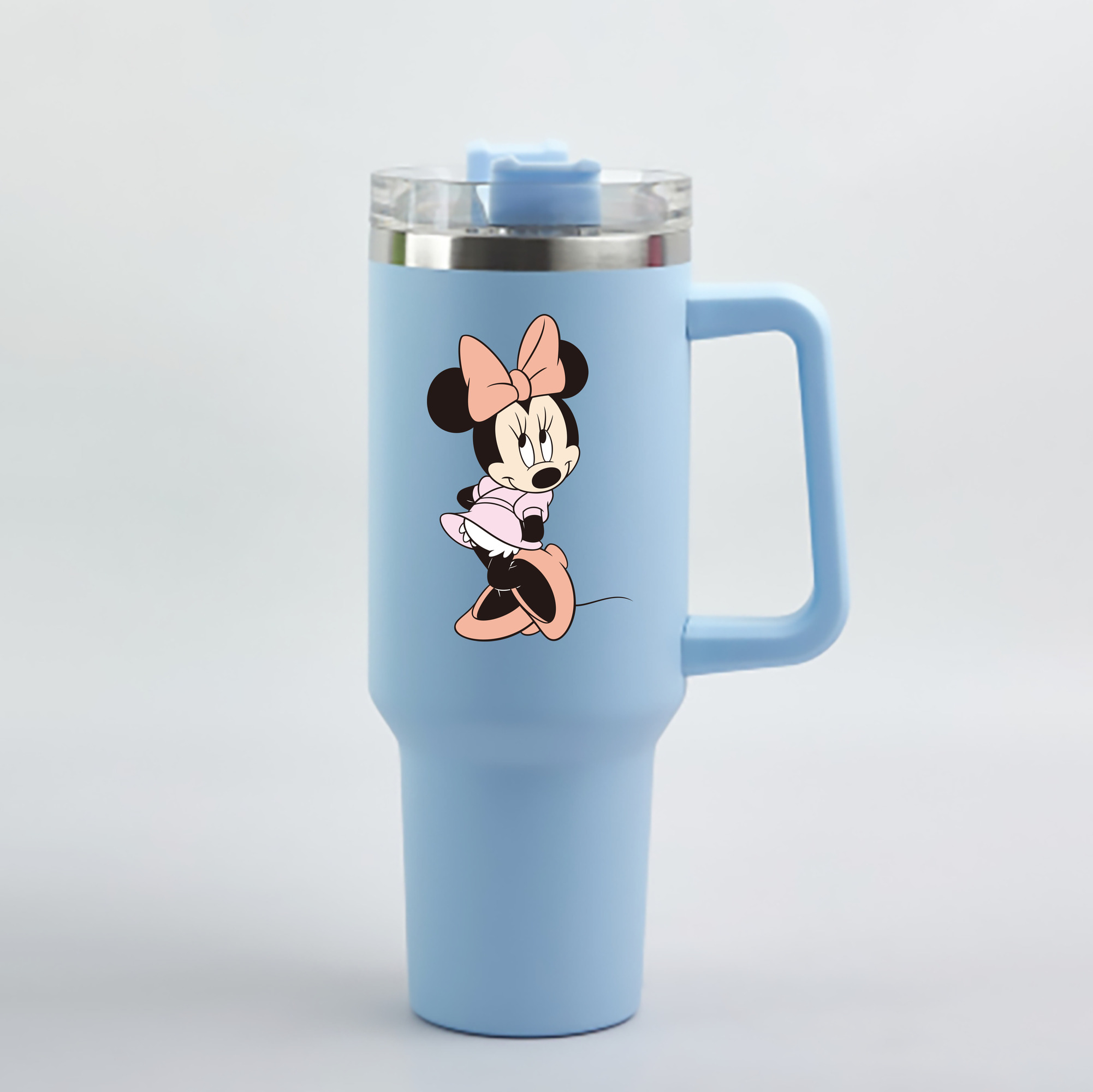 （画像用） ミッキーマウス Mickey Mouse 1200mL車用タンブラー - クリスタルステッカー（プラスチックストロー付き）